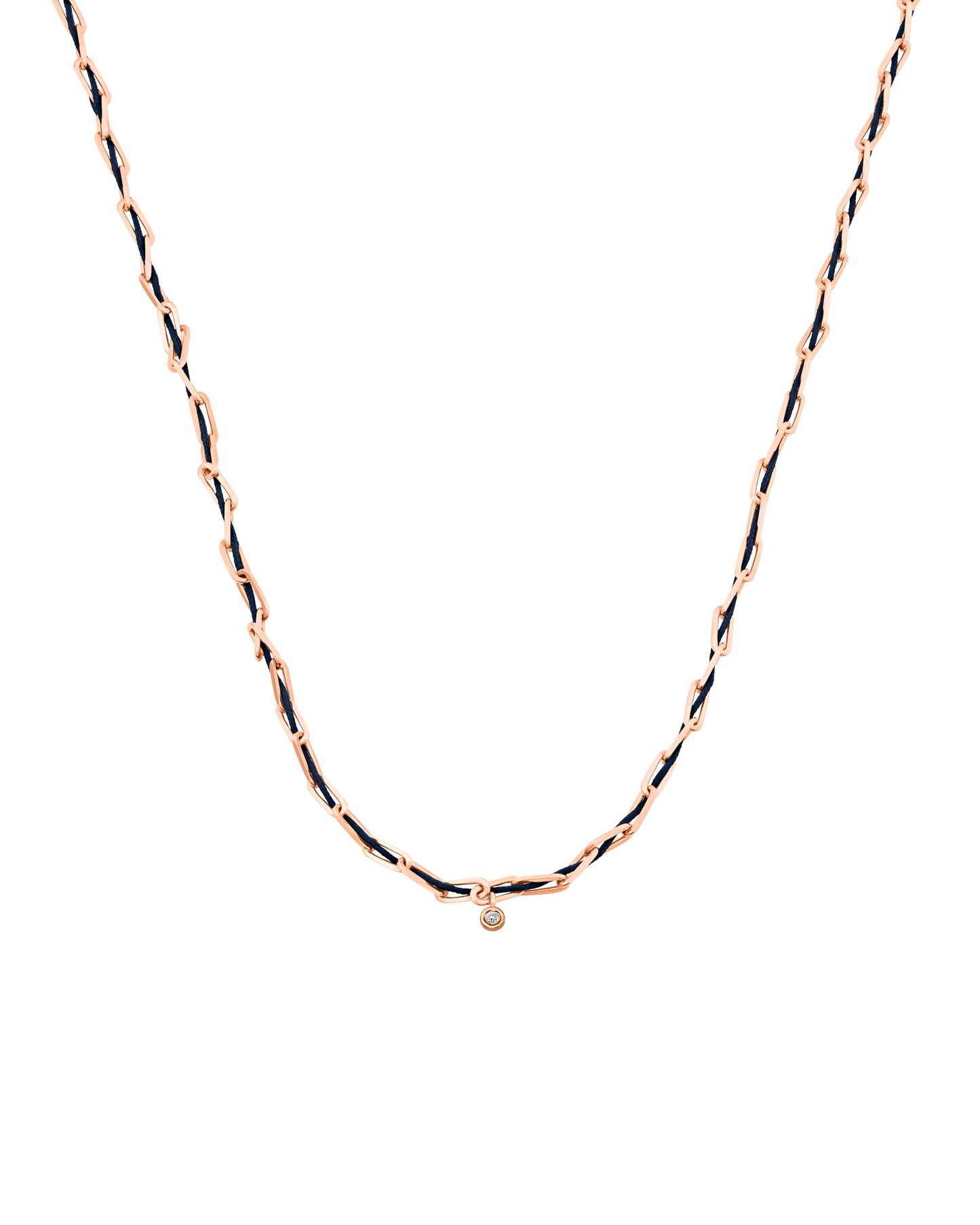 Twine Diamond Necklace - 18K Rose Vermeil Necklaces magal-dev Navy Blue Small: 0.03ct 16"