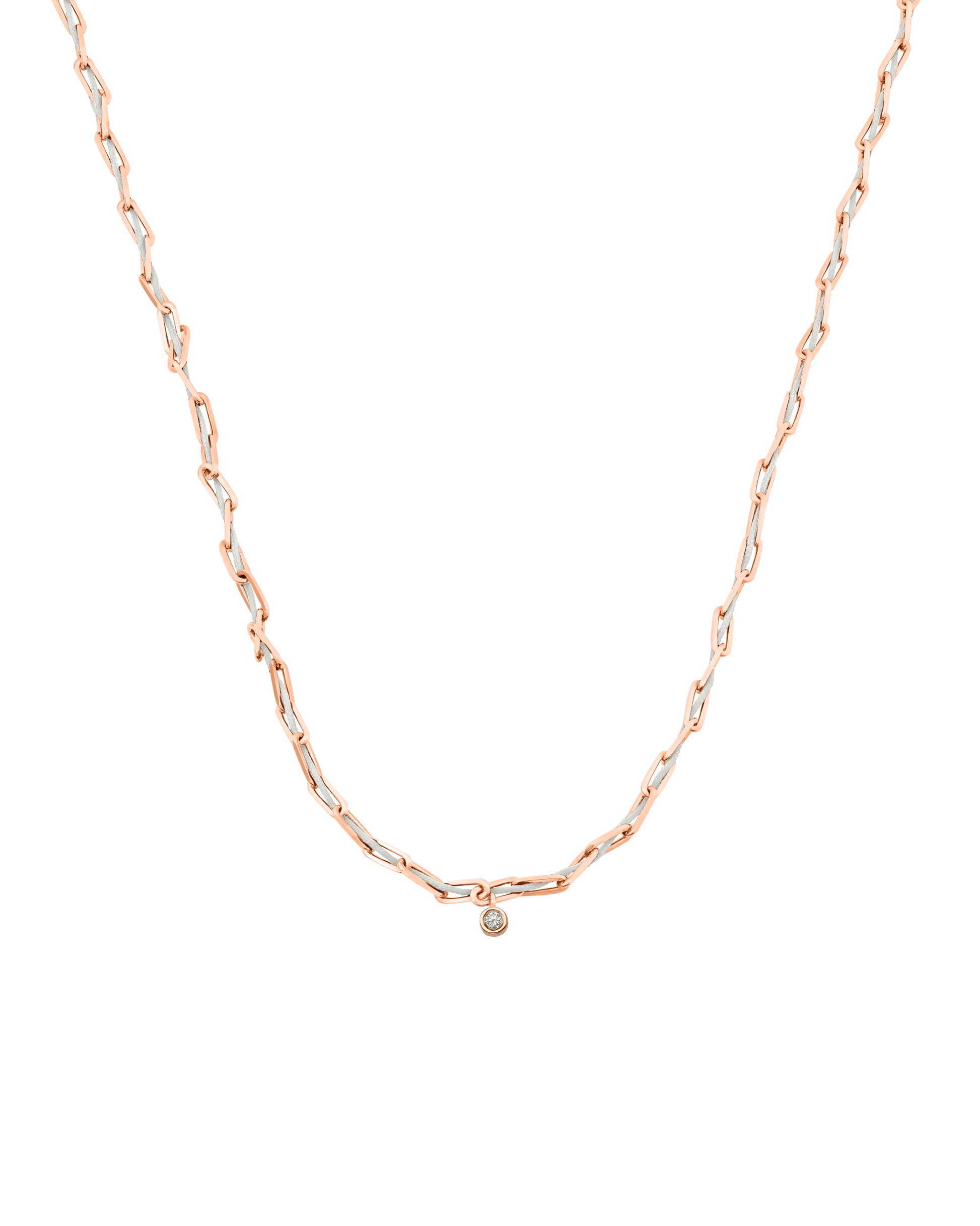Twine Diamond Necklace - 18K Rose Vermeil Necklaces magal-dev Pearl Medium: 0.05ct 16"