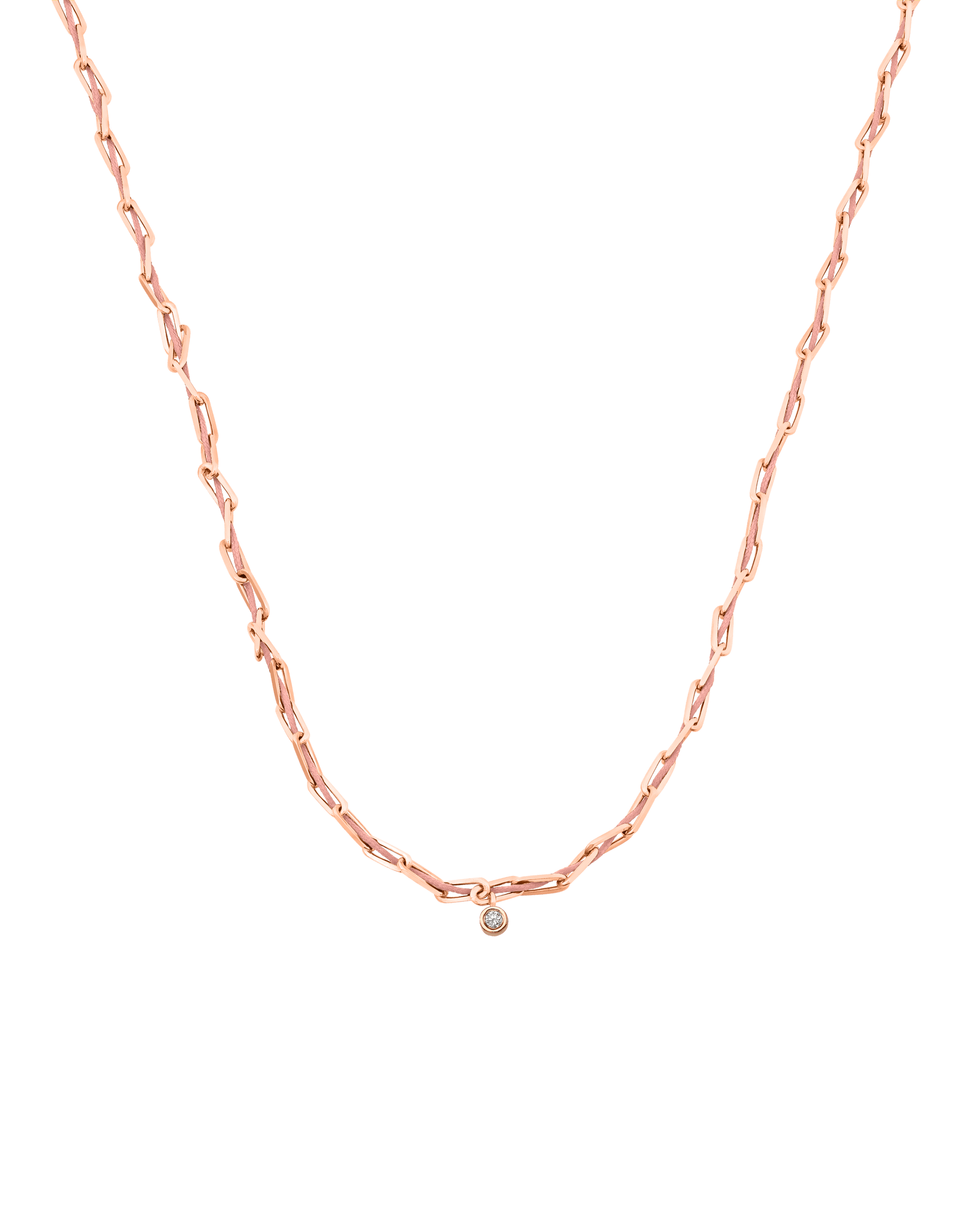 Twine Diamond Necklace - 18K Rose Vermeil Necklaces magal-dev Pink Medium: 0.05ct 16"