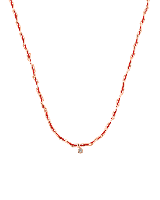 Twine Diamond Necklace - 18K Rose Vermeil Necklaces magal-dev Red Large: 0.10ct 16"