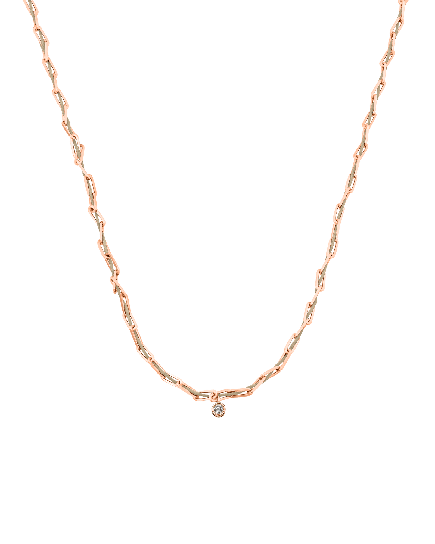 Twine Diamond Necklace - 18K Rose Vermeil Necklaces magal-dev Sand Large: 0.10ct 16"