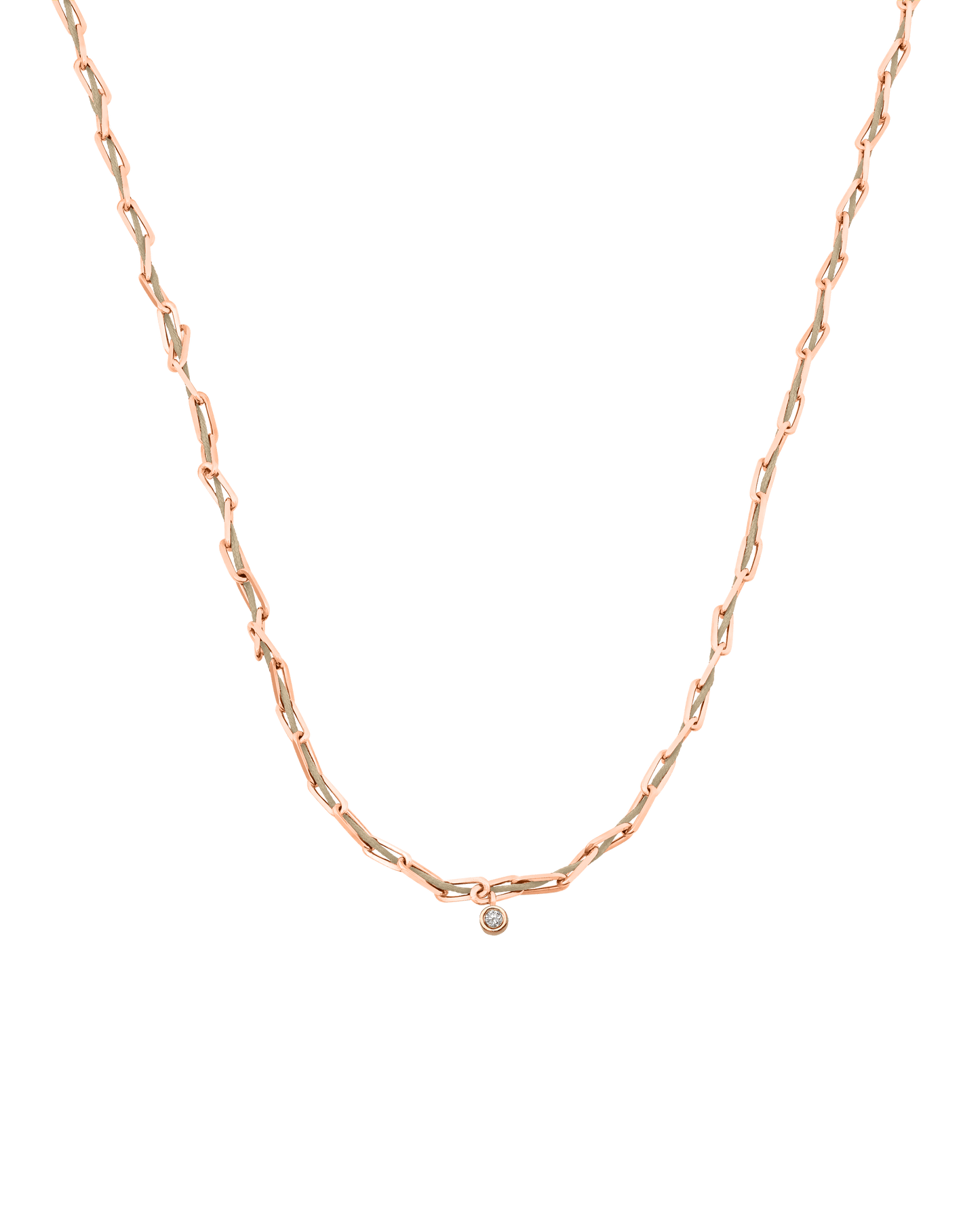 Twine Diamond Necklace - 18K Rose Vermeil Necklaces magal-dev Sand Medium: 0.05ct 16"
