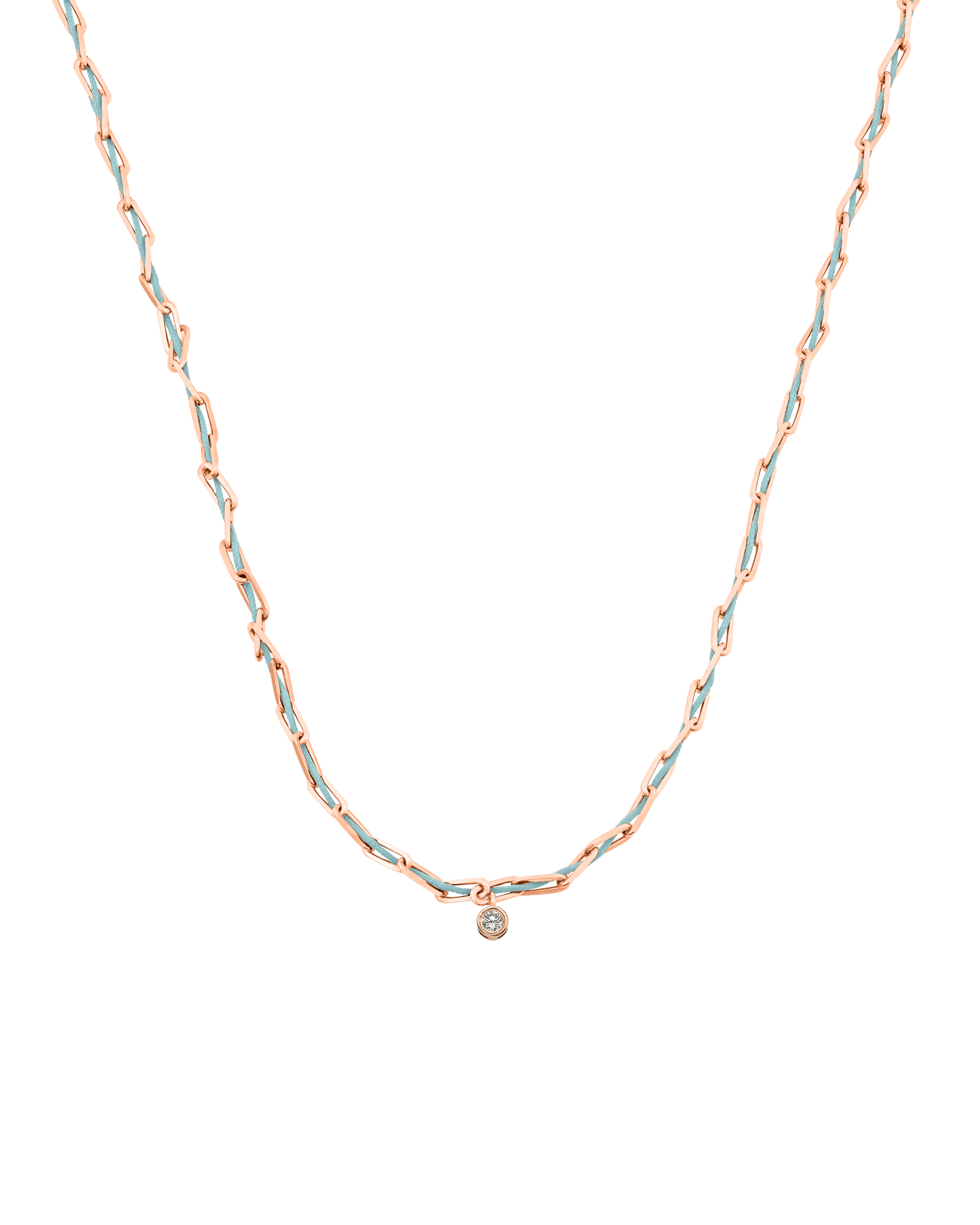 Twine Diamond Necklace - 18K Rose Vermeil Necklaces magal-dev Turquoise Large: 0.10ct 16"