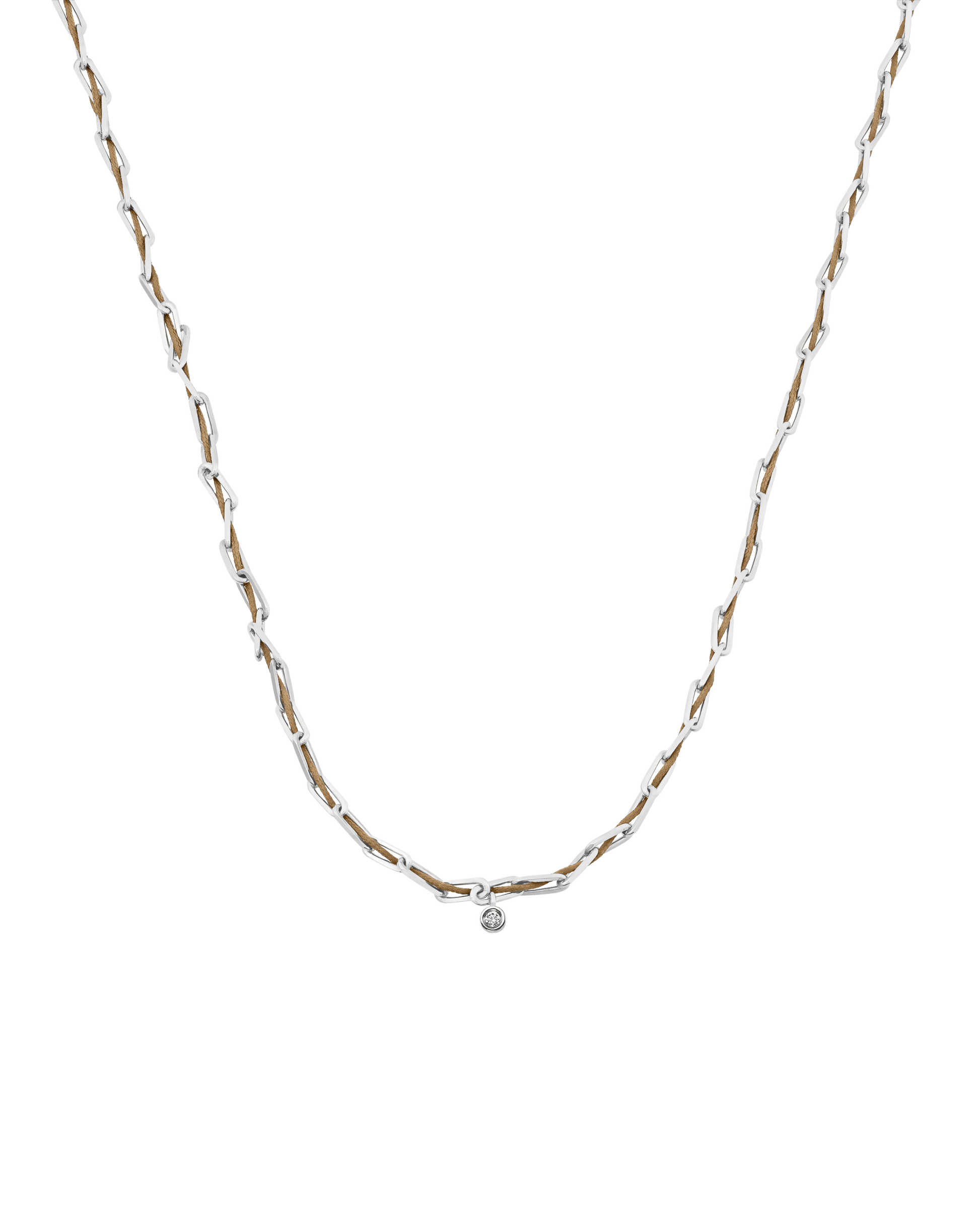 Twine Diamond Necklace - 925 Sterling Silver Necklaces magal-dev Camel Small: 0.03ct 16"