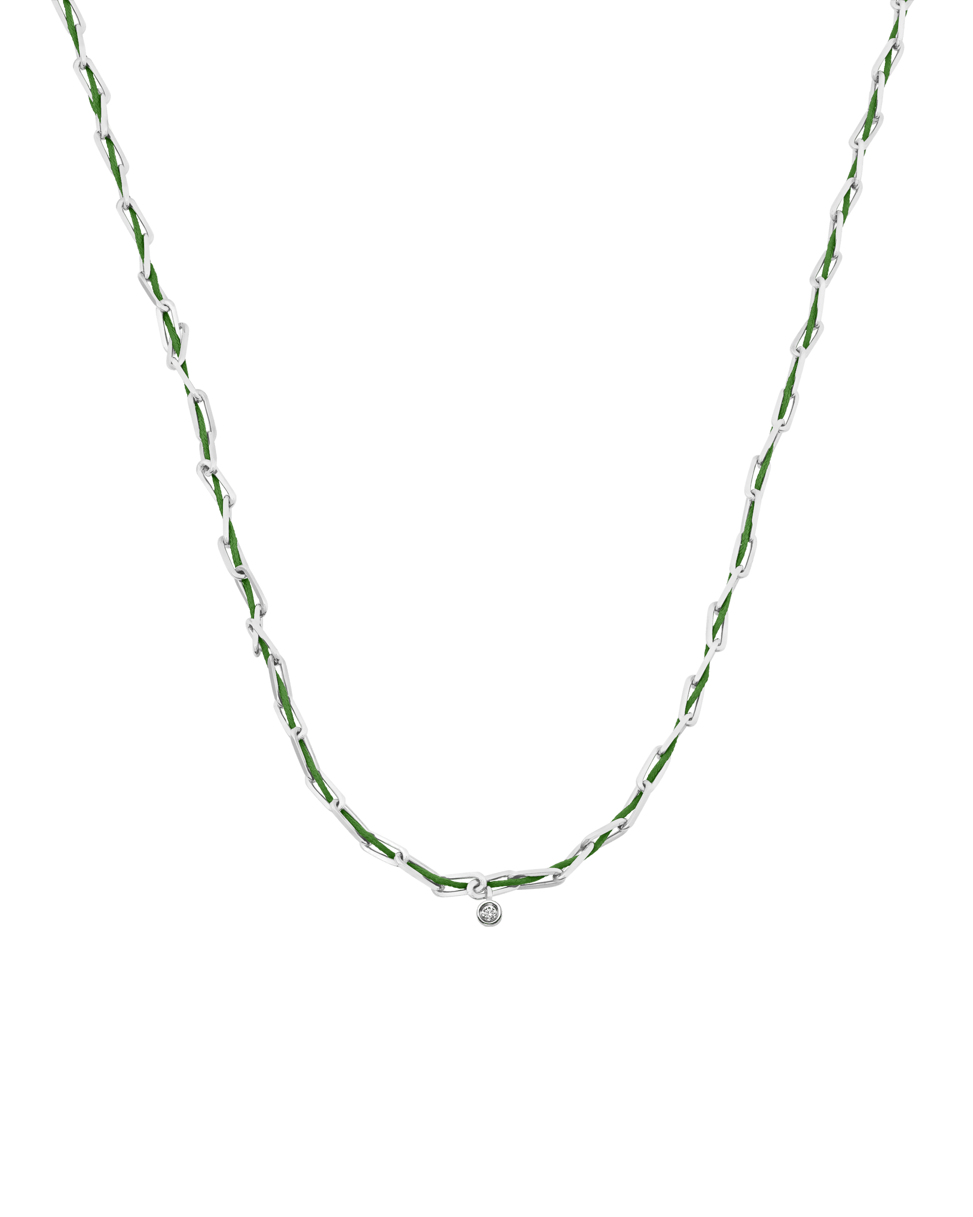 Twine Diamond Necklace - 925 Sterling Silver Necklaces magal-dev Mint Small: 0.03ct 16"