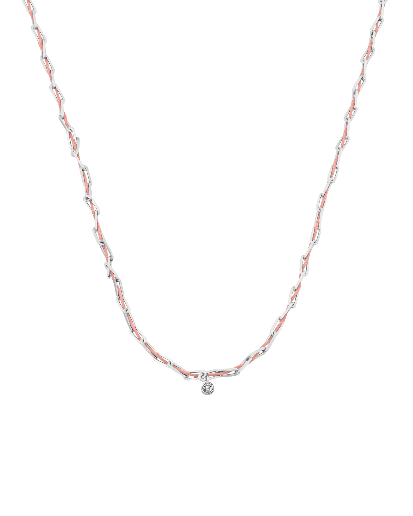 Twine Diamond Necklace - 925 Sterling Silver Necklaces magal-dev Pink Large: 0.10ct 16"