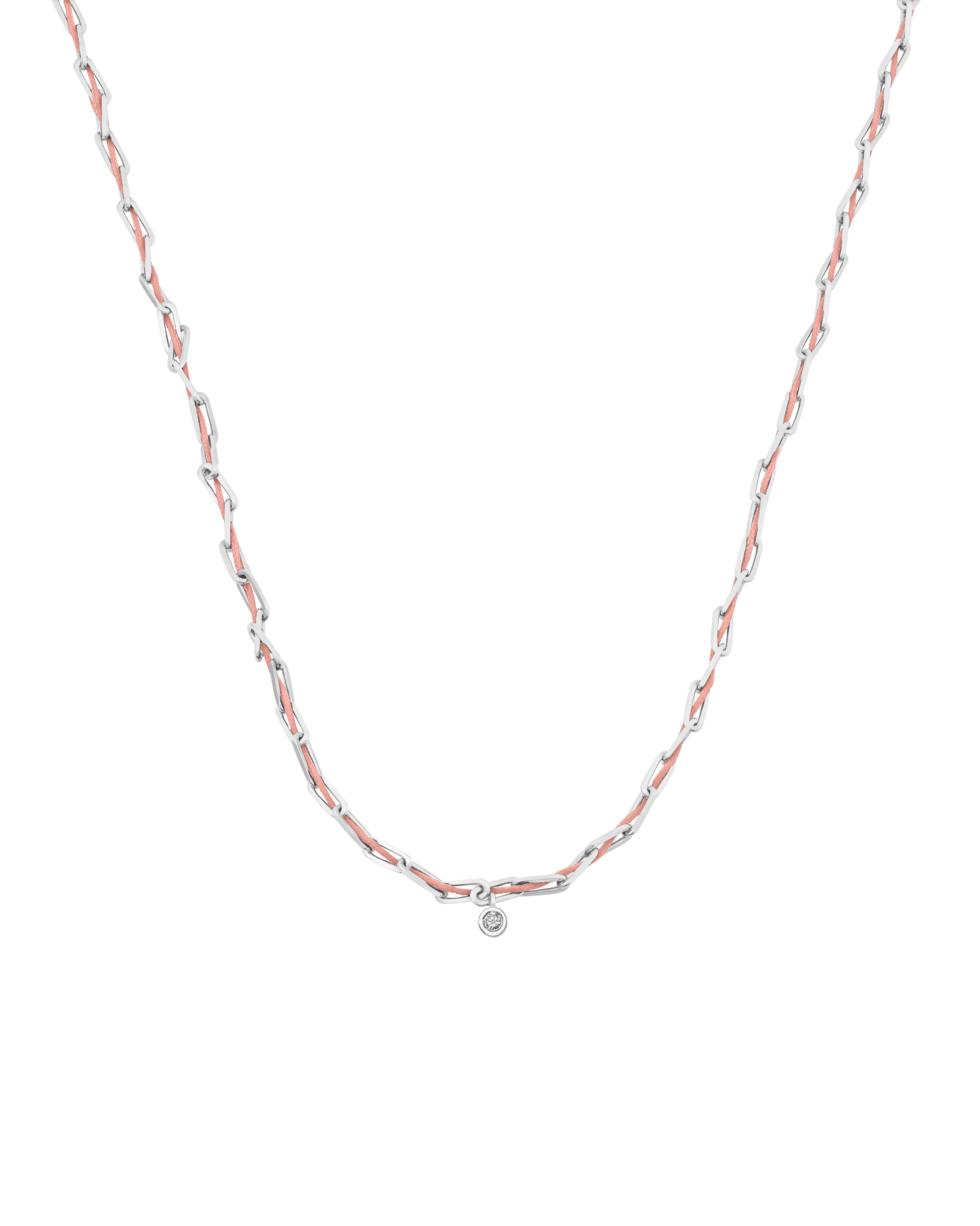Twine Diamond Necklace - 925 Sterling Silver Necklaces magal-dev Pink Medium: 0.05ct 16"