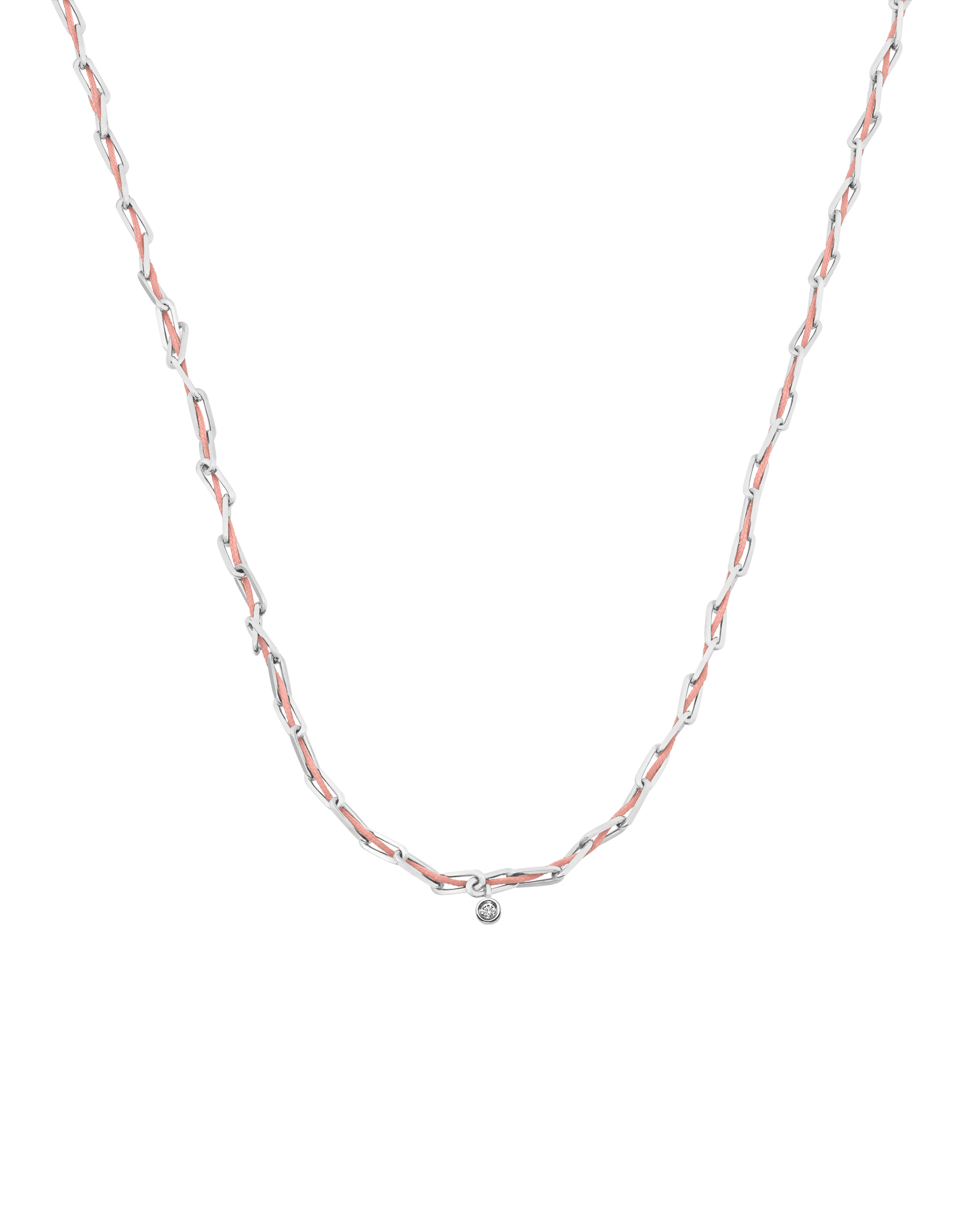 Twine Diamond Necklace - 925 Sterling Silver Necklaces magal-dev Pink Small: 0.03ct 16"