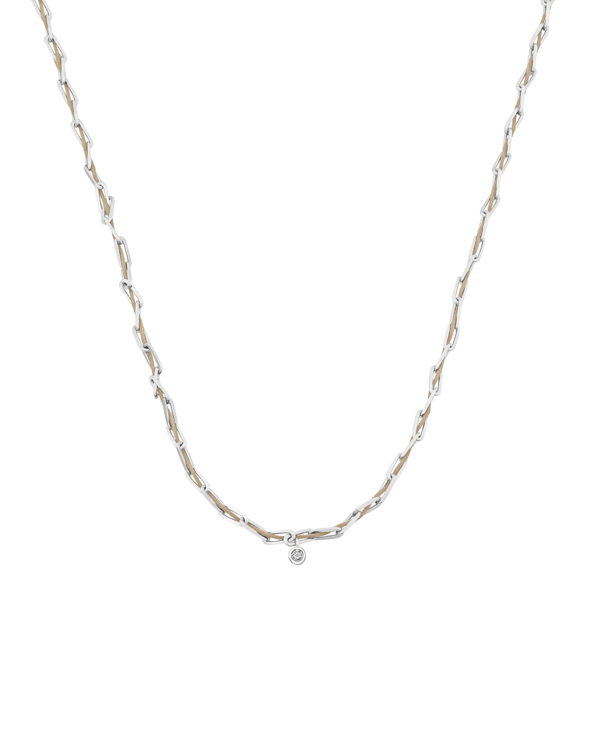 Twine Diamond Necklace - 925 Sterling Silver Necklaces magal-dev Sand Medium: 0.05ct 16"