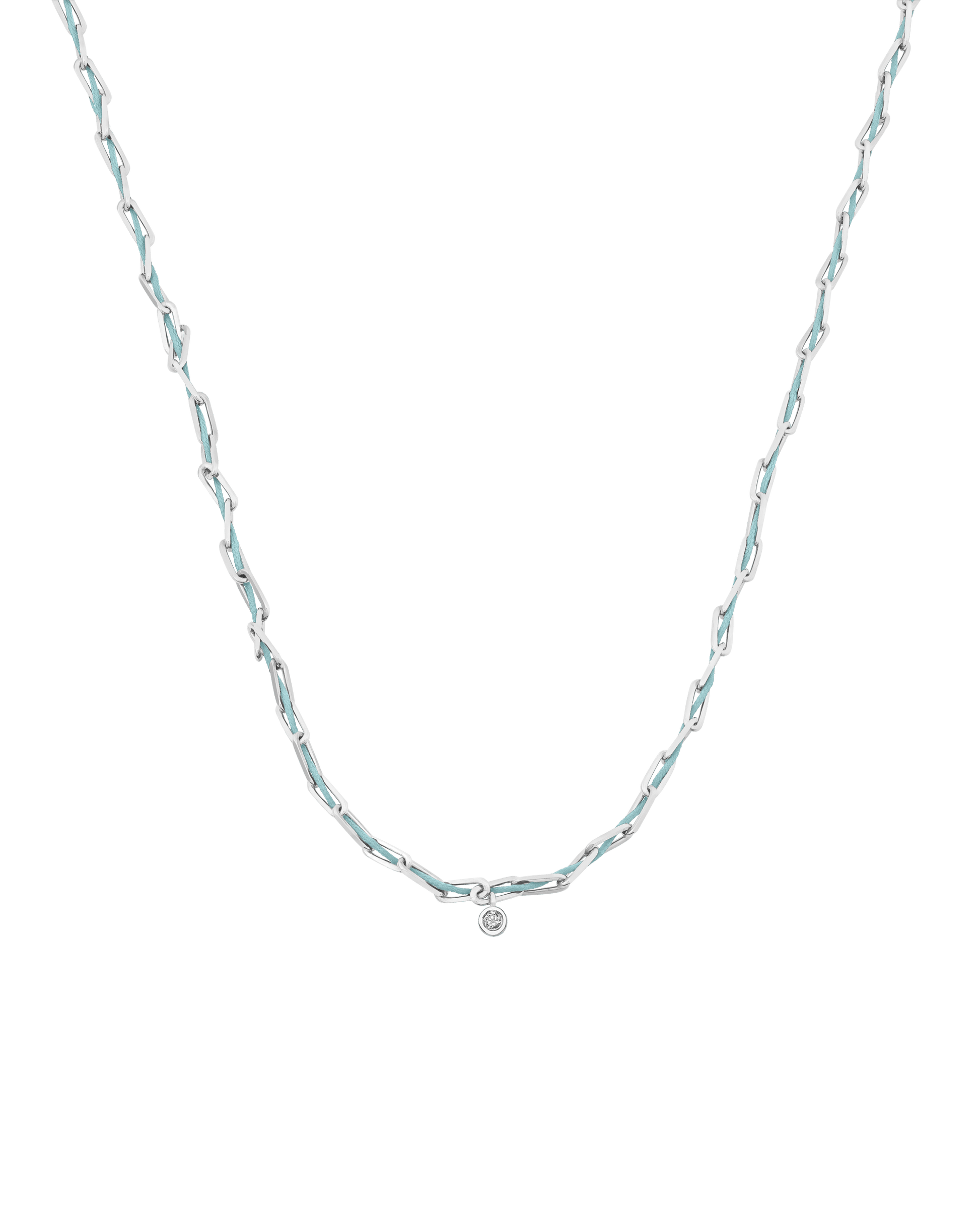 Twine Diamond Necklace - 925 Sterling Silver Necklaces magal-dev Turquoise Medium: 0.05ct 16"
