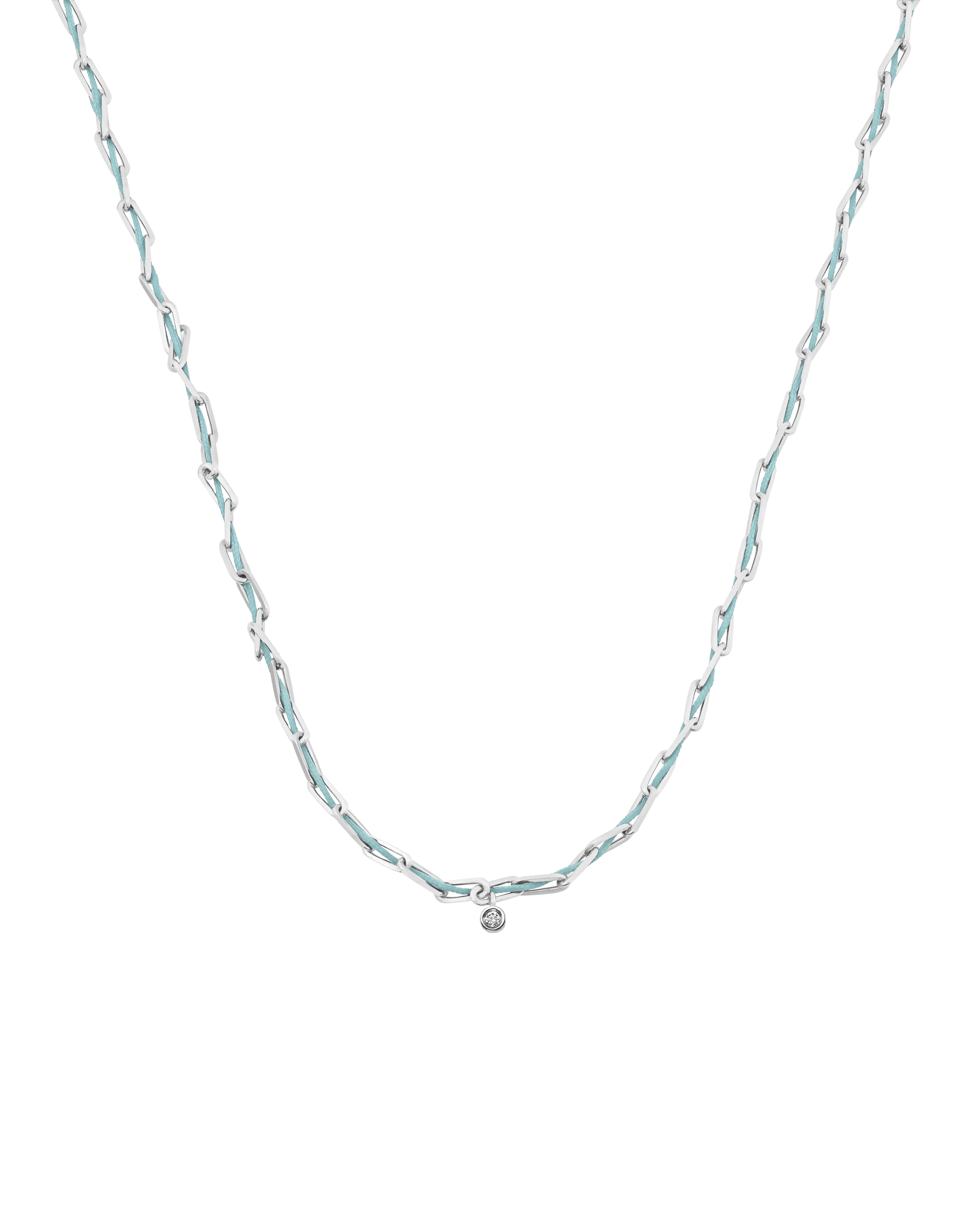 Twine Diamond Necklace - 925 Sterling Silver Necklaces magal-dev Turquoise Small: 0.03ct 16"