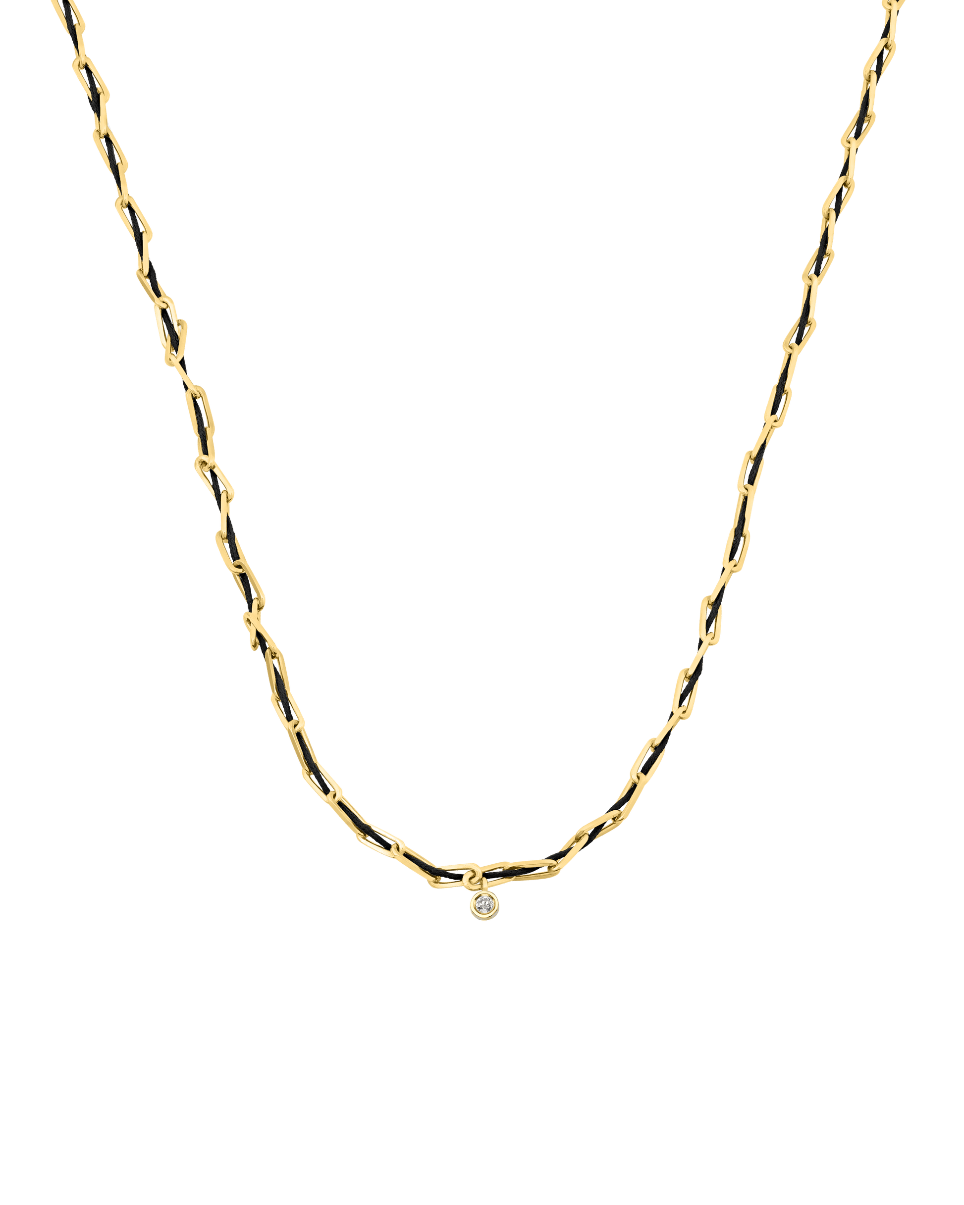 Twine Diamond Necklace - 18K Gold Vermeil Necklaces magal-dev Black Medium: 0.05ct 16"