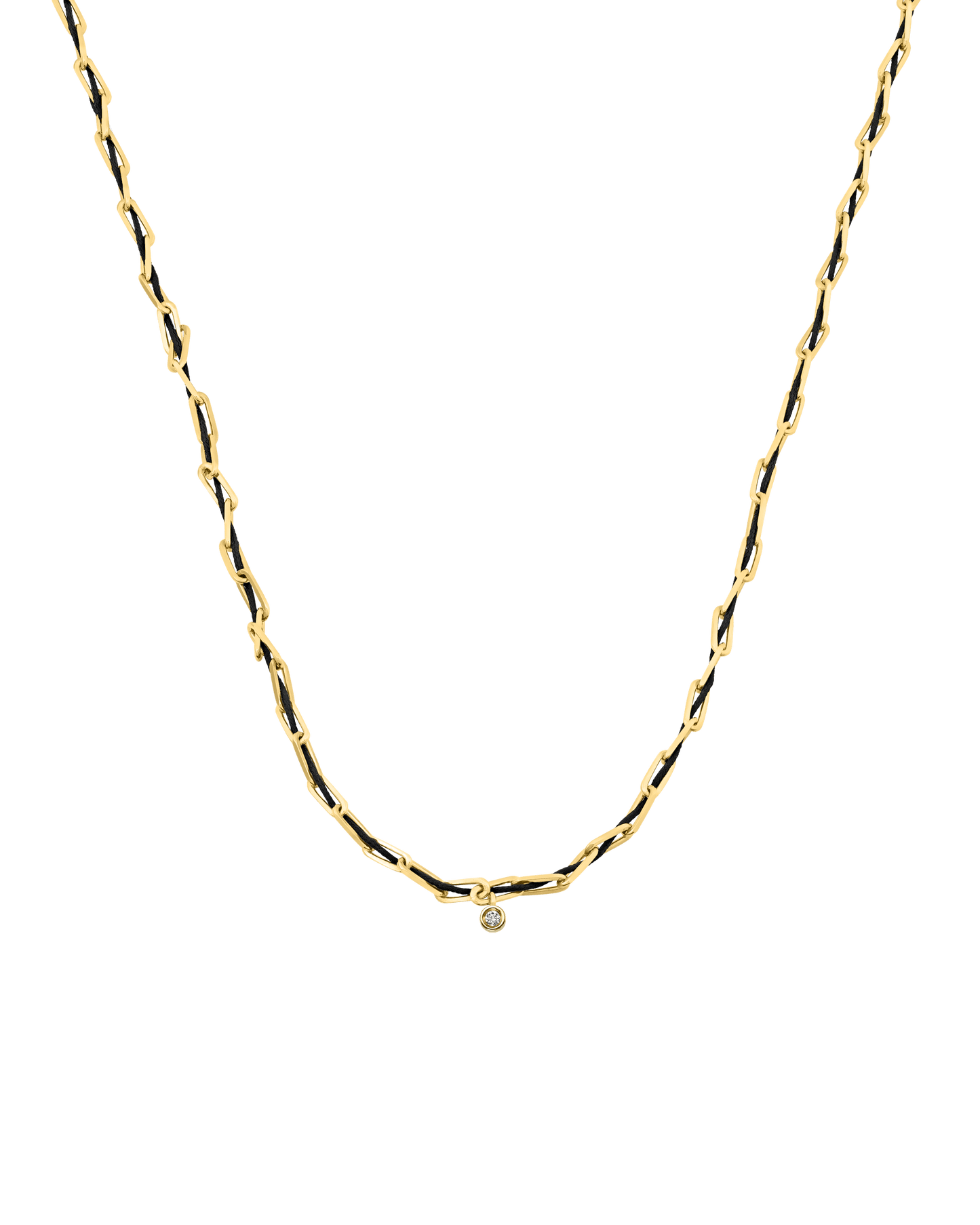Twine Diamond Necklace - 18K Gold Vermeil Necklaces magal-dev Black Small: 0.03ct 16"