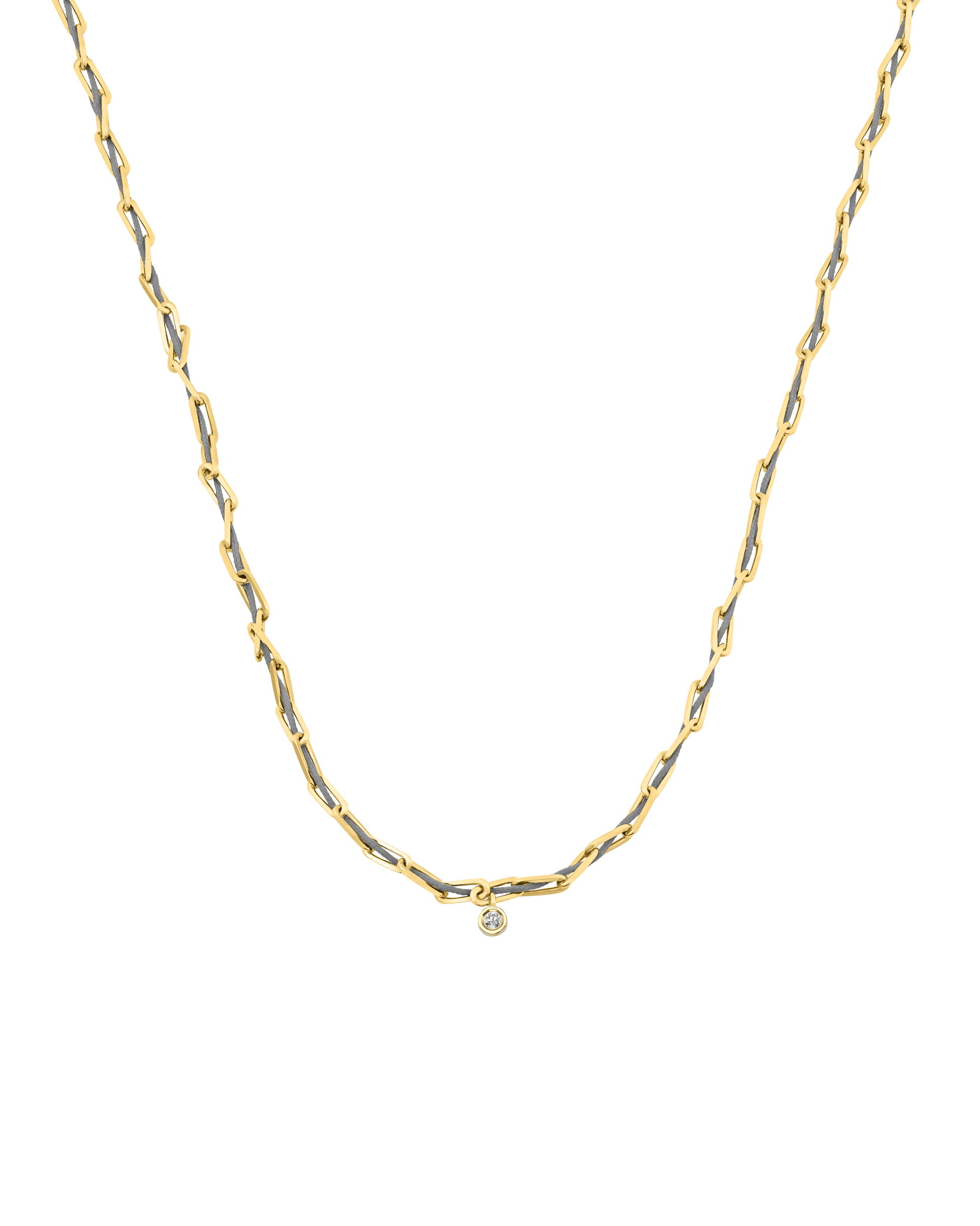 Twine Diamond Necklace - 18K Gold Vermeil Necklaces magal-dev Grey Medium: 0.05ct 16"