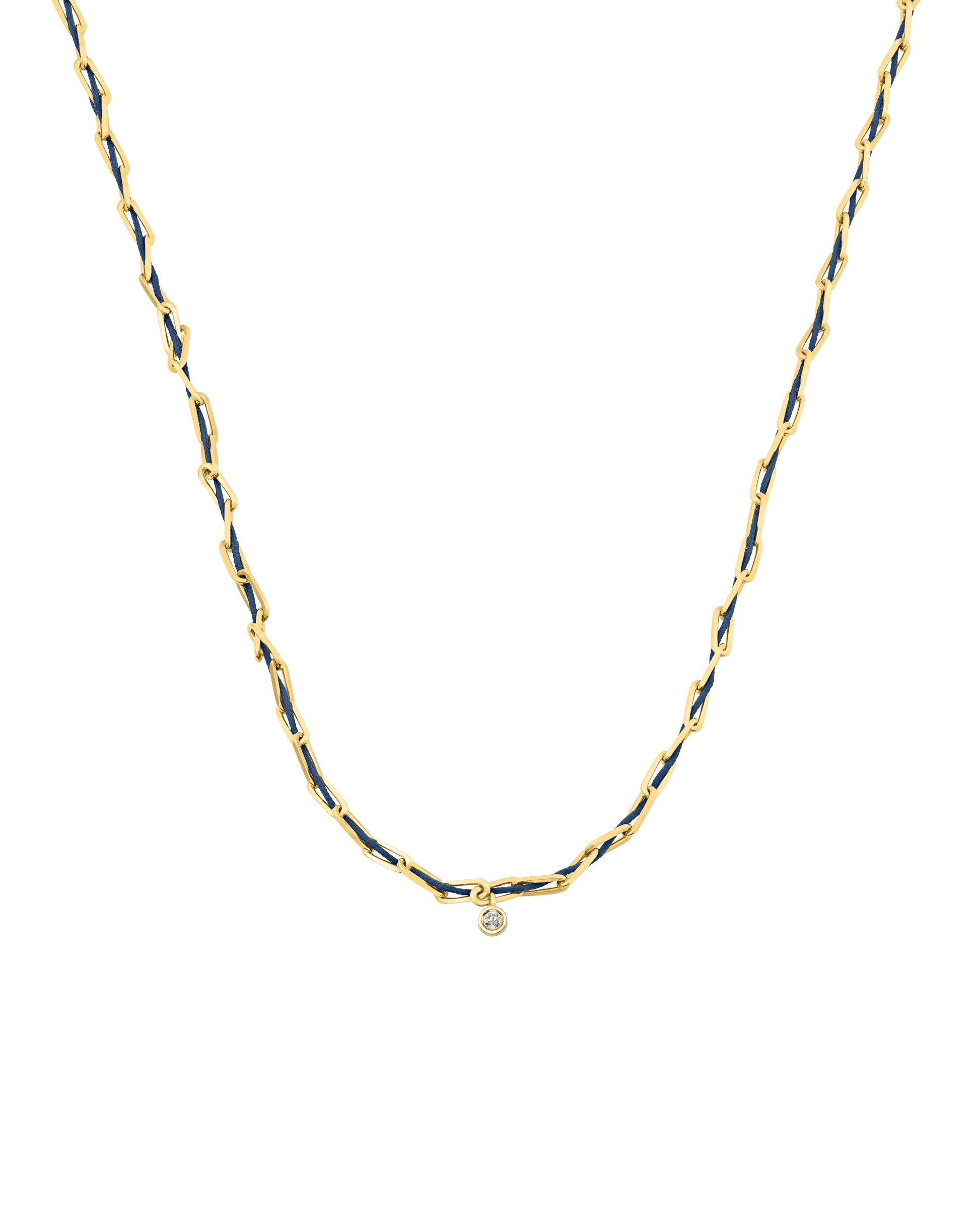 Twine Diamond Necklace - 18K Gold Vermeil Necklaces magal-dev Indigo Medium: 0.05ct 16"