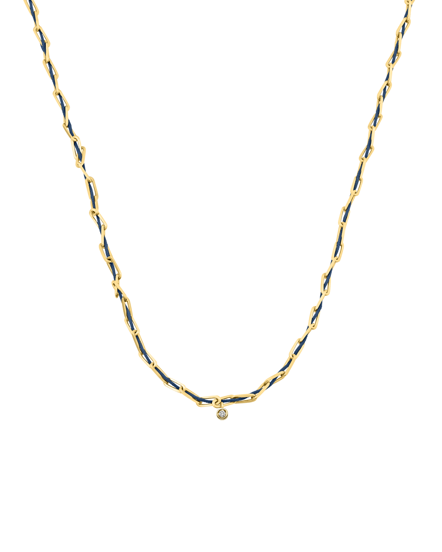 Twine Diamond Necklace - 18K Gold Vermeil Necklaces magal-dev Indigo Small: 0.03ct 16"