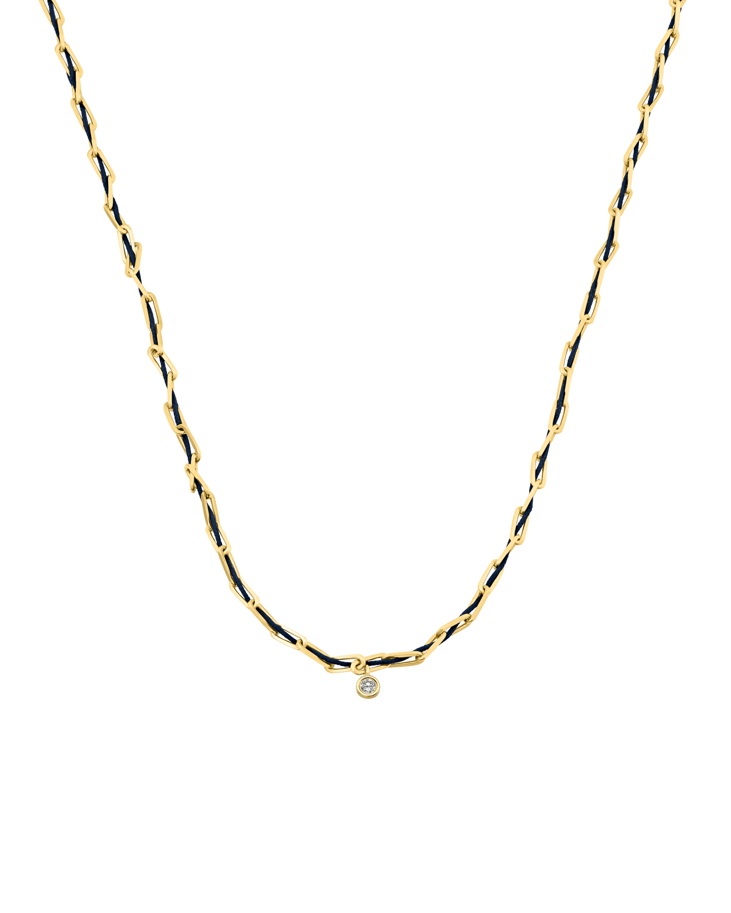 Twine Diamond Necklace - 18K Gold Vermeil Necklaces magal-dev Navy Blue Large: 0.10ct 16"