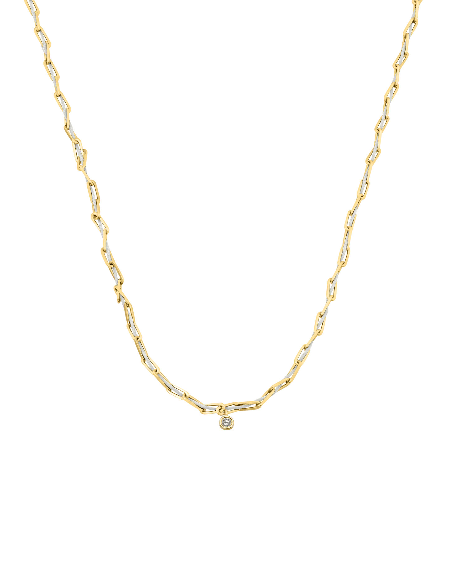 Twine Diamond Necklace - 18K Gold Vermeil Necklaces magal-dev Pearl Large: 0.10ct 16"