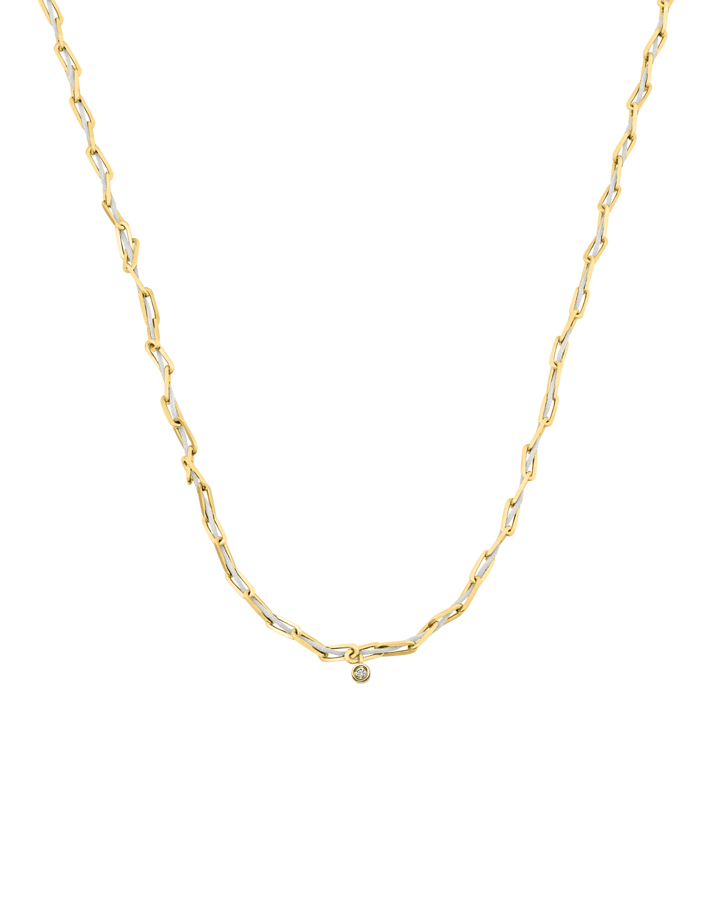 Twine Diamond Necklace - 18K Gold Vermeil Necklaces magal-dev Pearl Small: 0.03ct 16"