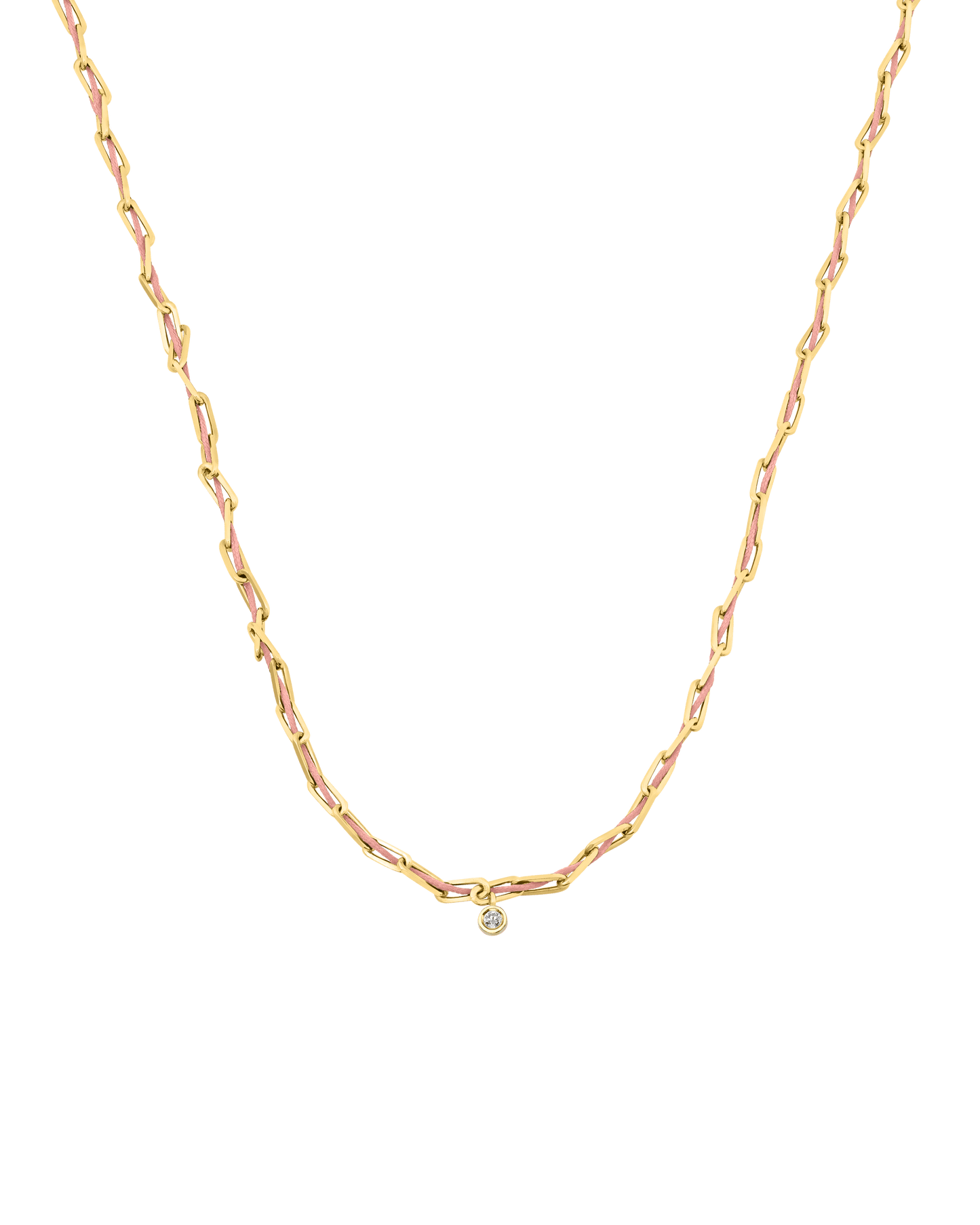 Twine Diamond Necklace - 18K Gold Vermeil Necklaces magal-dev Pink Medium: 0.05ct 16"