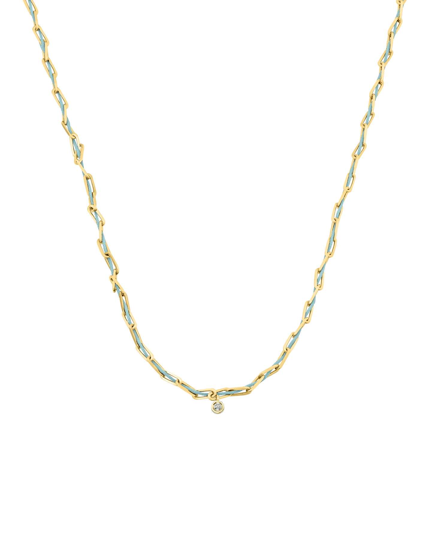 Twine Diamond Necklace - 18K Gold Vermeil Necklaces magal-dev Turquoise Medium: 0.05ct 16"