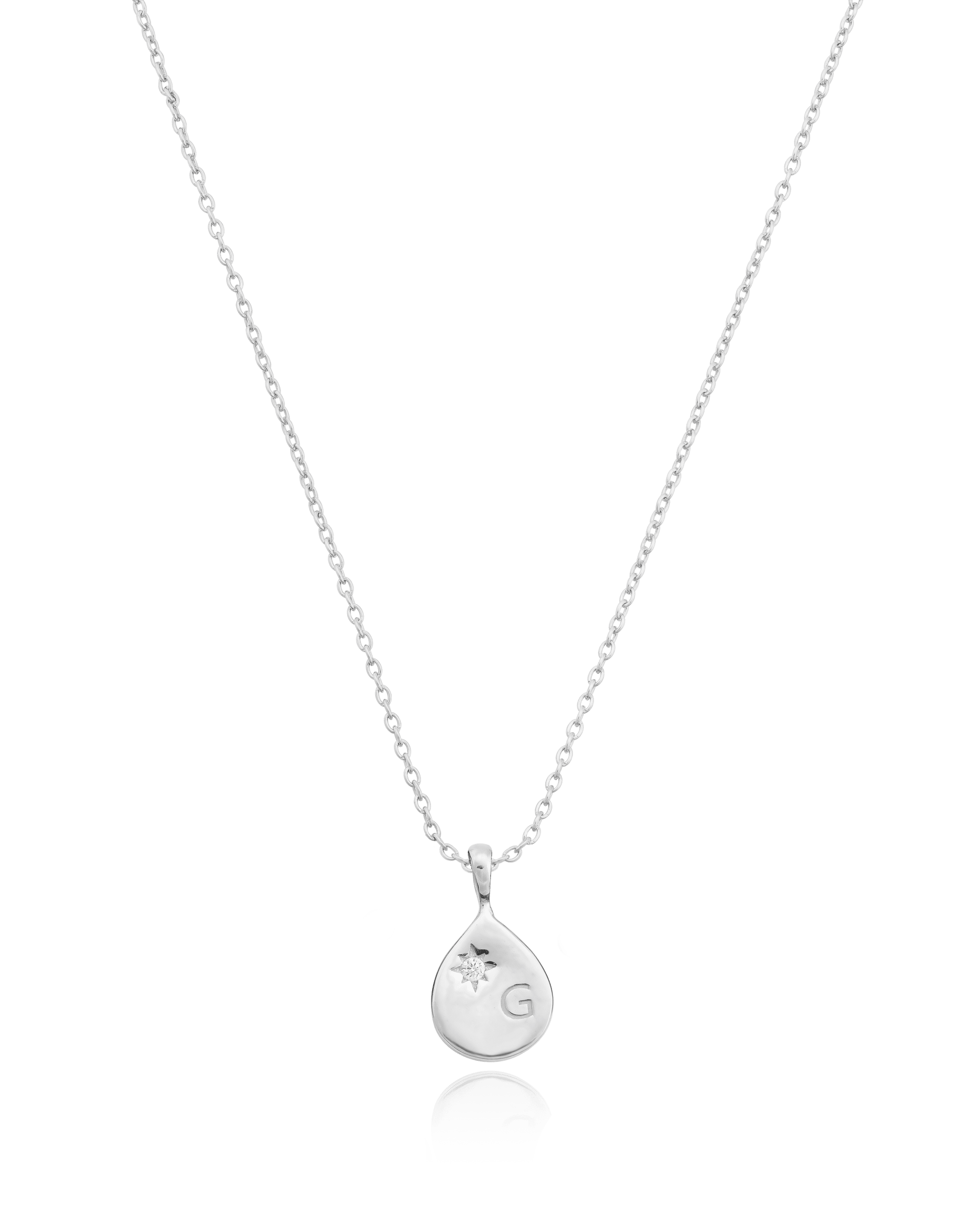 Single Diamond Drop Initial Necklace - 18K Rose Vermeil Necklaces magal-dev