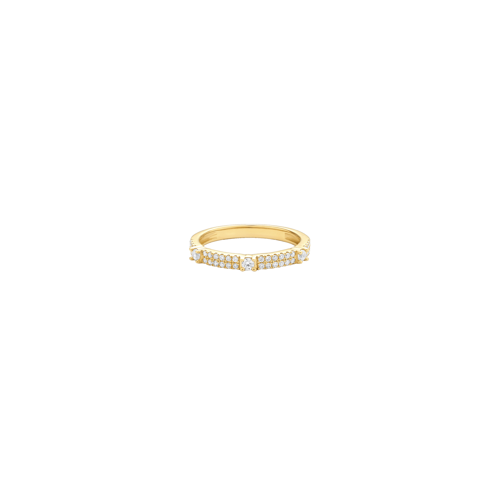 Trilogy Diamond Eternity Ring - 14K Yellow Gold Rings 14K Solid Gold US 4