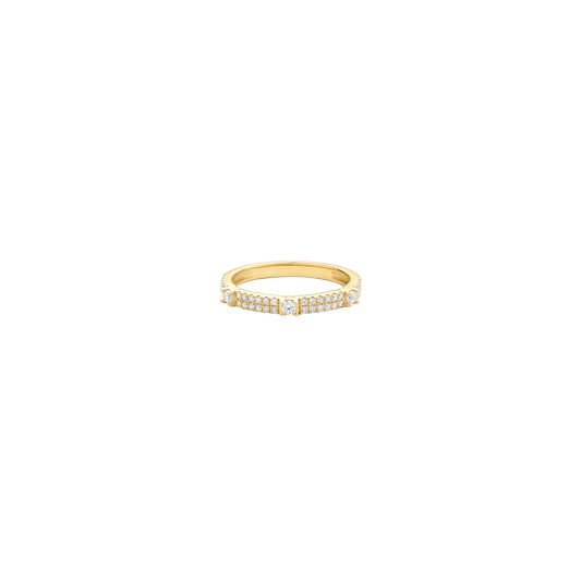 Trilogy Diamond Eternity Ring - 14K Yellow Gold Rings 14K Solid Gold US 4