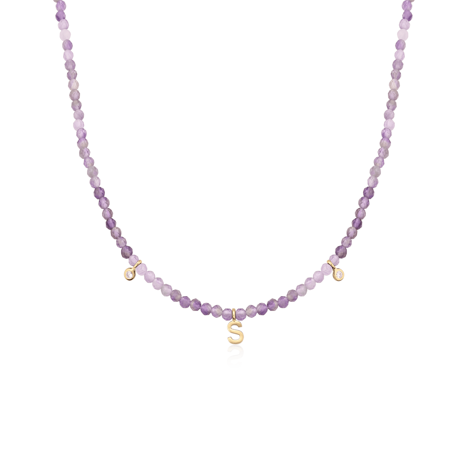 Alexis Necklace - 18K Gold Vermeil Necklaces Gold Vermeil Natural Purple Amethyst