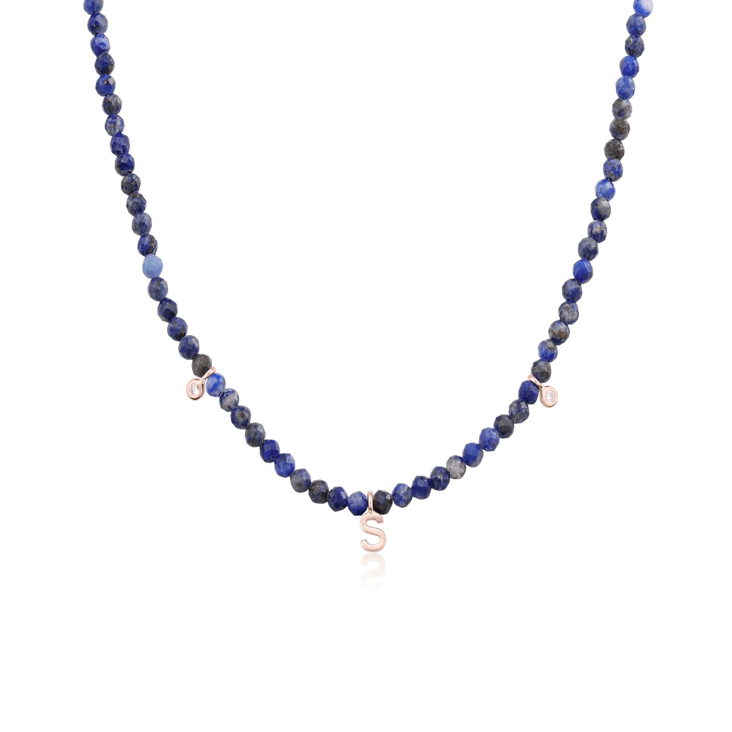 Alexis Necklace - 18K Rose Vermeil Necklaces Gold Vermeil Natural Blue Lapis