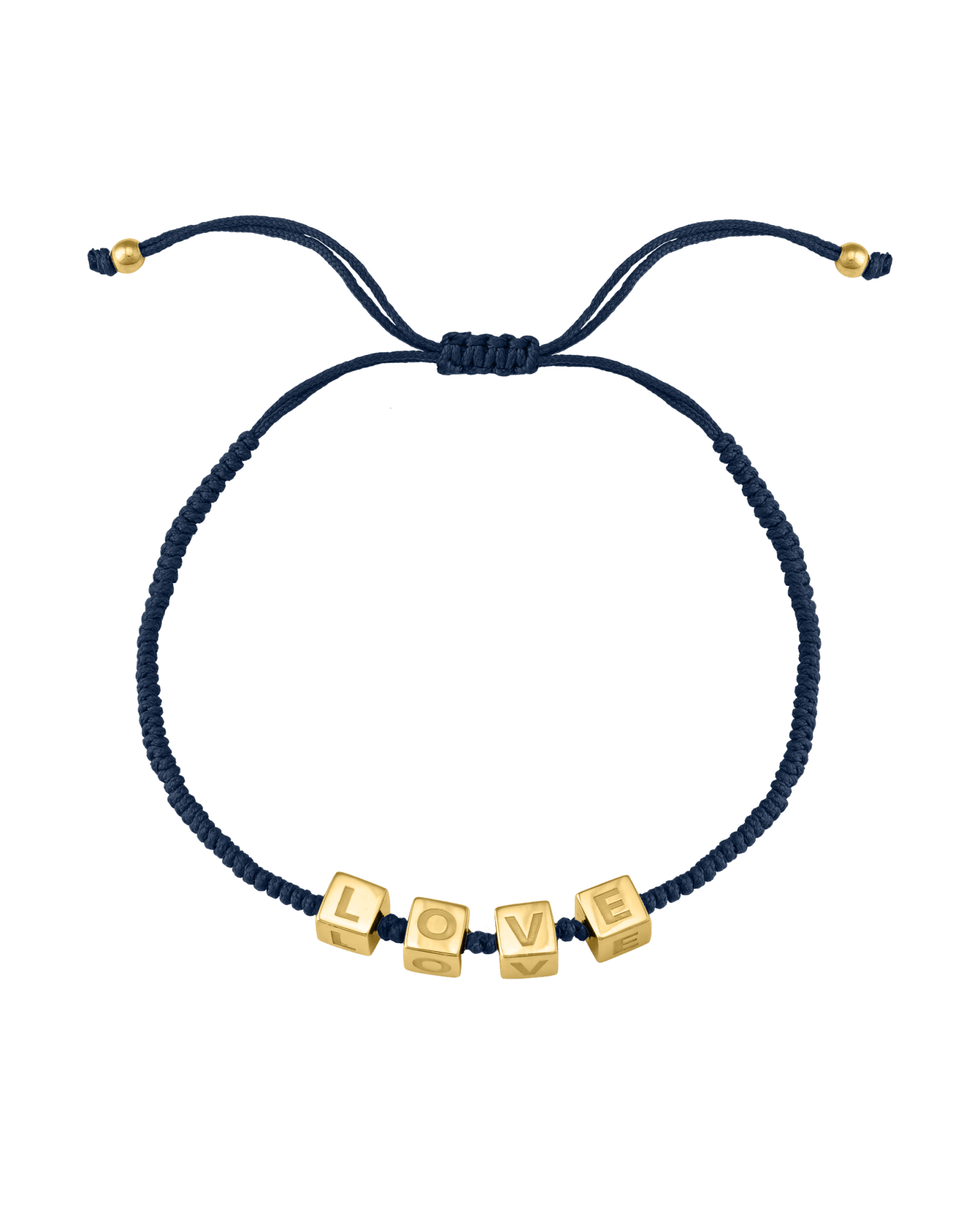 Alpha Block Bracelet - 18K Gold Vermeil Bracelets magal-dev Navy Blue 1