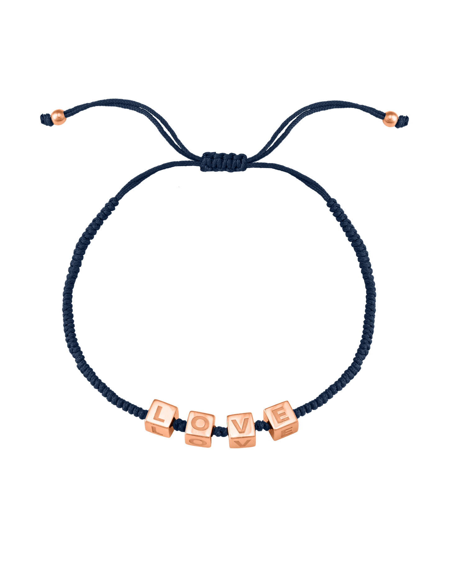 Alpha Block Bracelet - 18K Rose Vermeil Bracelets magal-dev Navy Blue 1