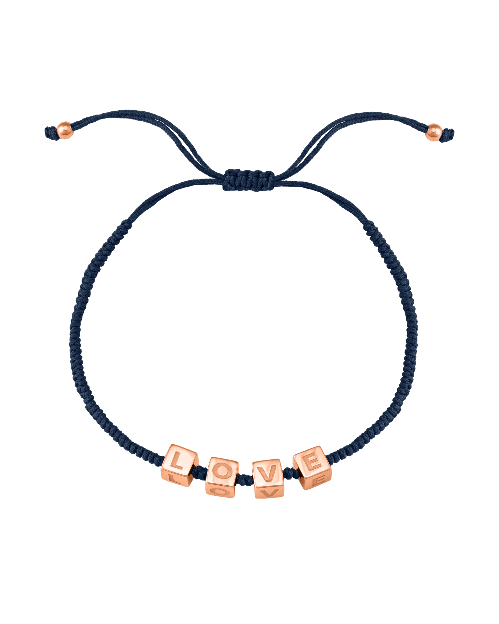 Alpha Block Bracelet - 18K Rose Vermeil Bracelets magal-dev Navy Blue 1