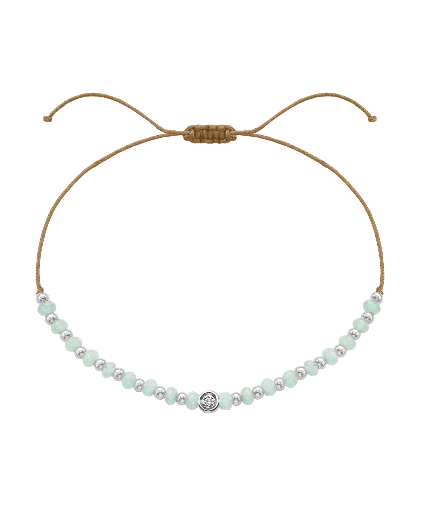 Apatite Gemstone String of Love Bracelet for Inspiration - 14K White Gold Bracelets 14K Solid Gold Camel Small: 0.03ct