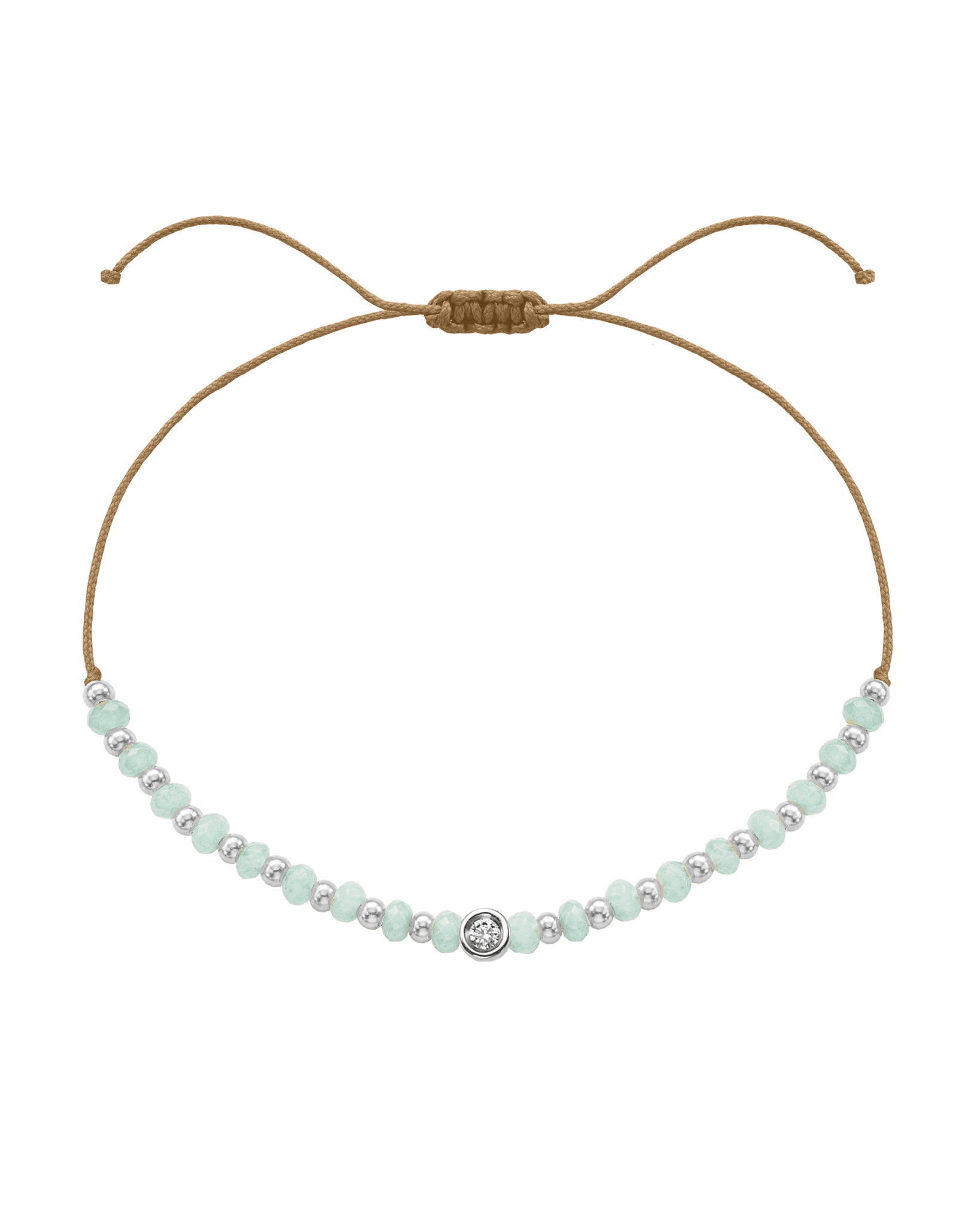 Apatite Gemstone String of Love Bracelet for Inspiration - 14K White Gold Bracelets 14K Solid Gold Camel Small: 0.03ct