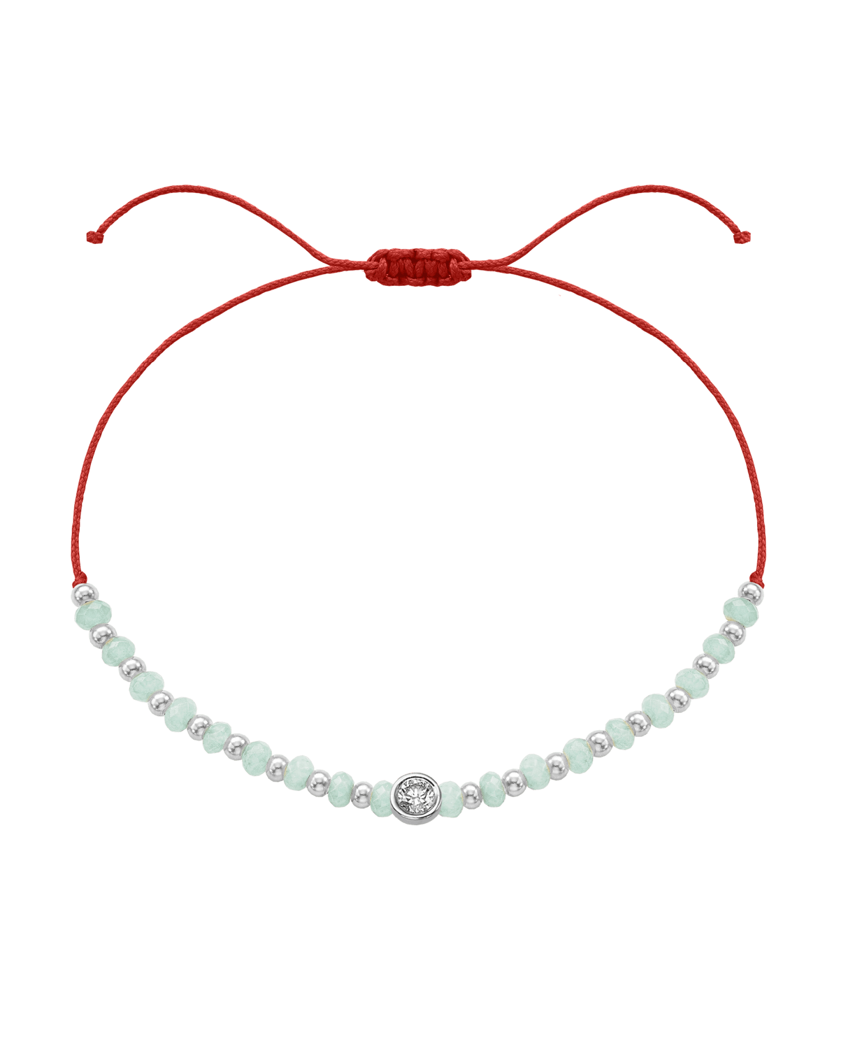 Apatite Gemstone String of Love Bracelet for Inspiration - 14K White Gold Bracelets 14K Solid Gold Red Large: 0.1ct
