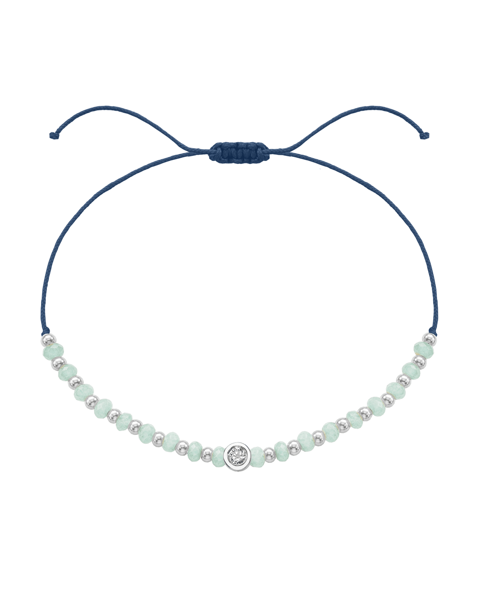 Apatite Gemstone String of Love Bracelet for Inspiration - 14K White Gold Bracelets 14K Solid Gold Indigo Medium: 0.04ct
