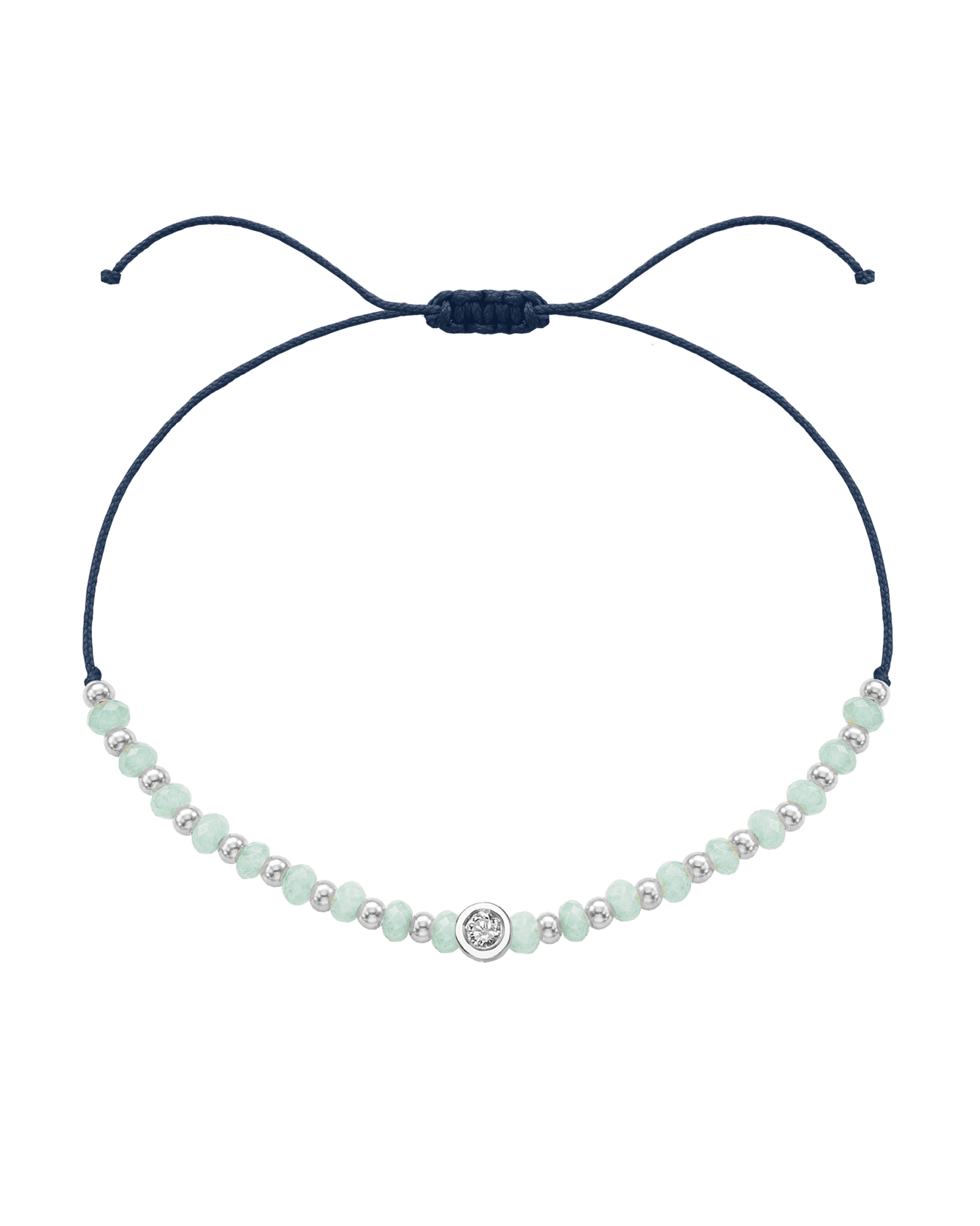 Apatite Gemstone String of Love Bracelet for Inspiration - 14K White Gold Bracelets 14K Solid Gold Navy Blue Medium: 0.04ct