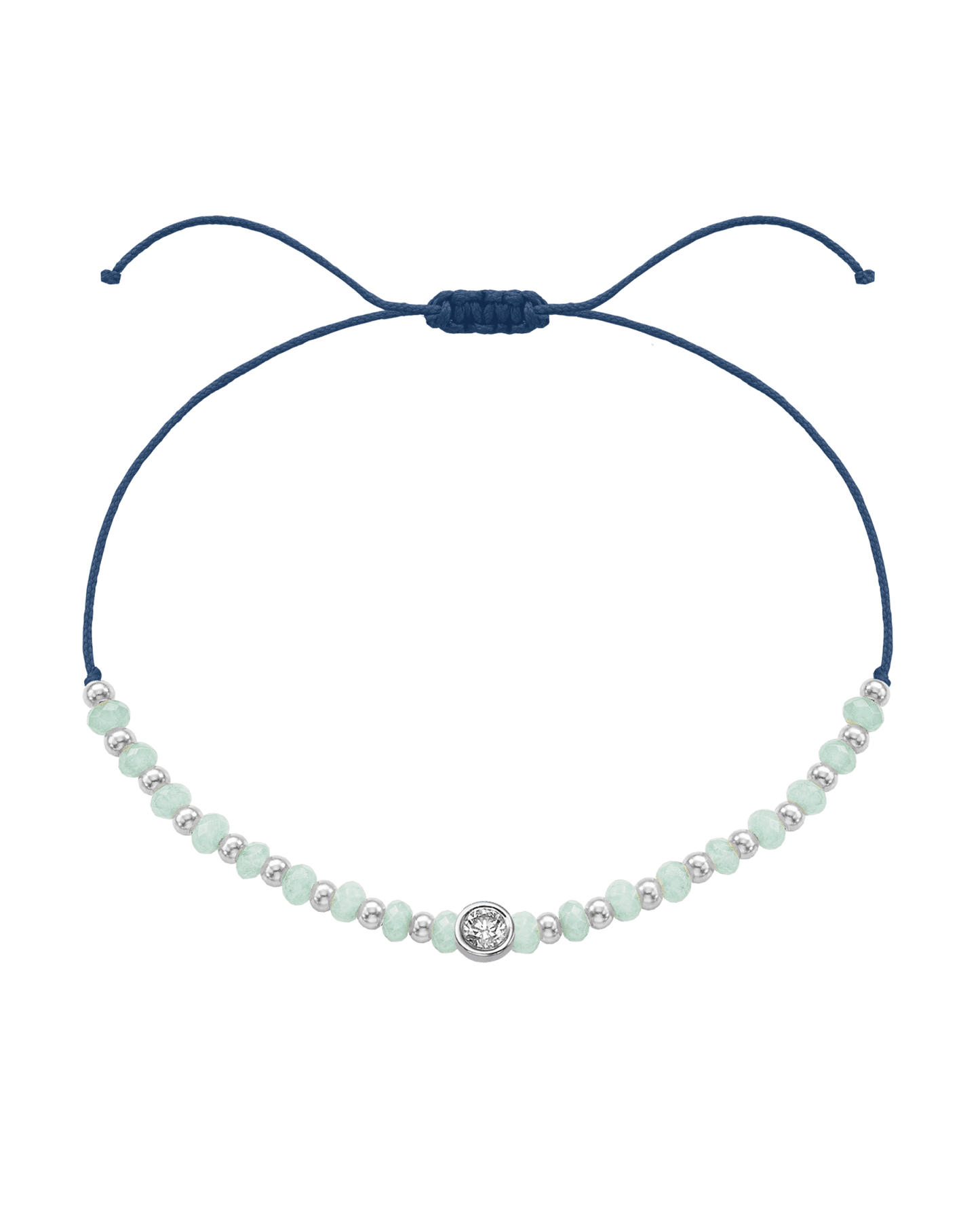 Apatite Gemstone String of Love Bracelet for Inspiration - 14K White Gold Bracelets 14K Solid Gold Indigo Large: 0.1ct