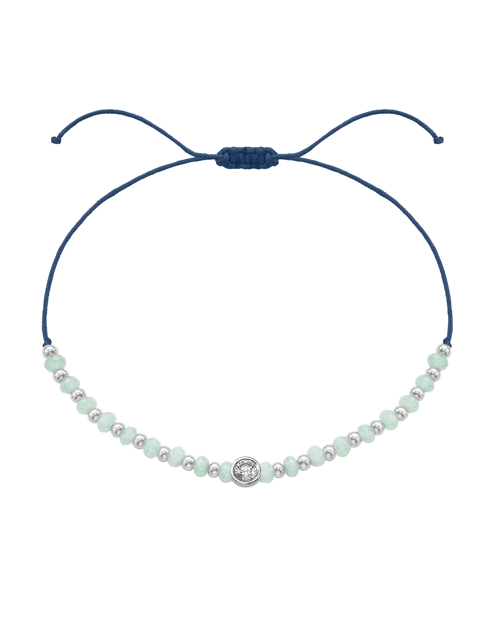Apatite Gemstone String of Love Bracelet for Inspiration - 14K White Gold Bracelets 14K Solid Gold Indigo Large: 0.1ct