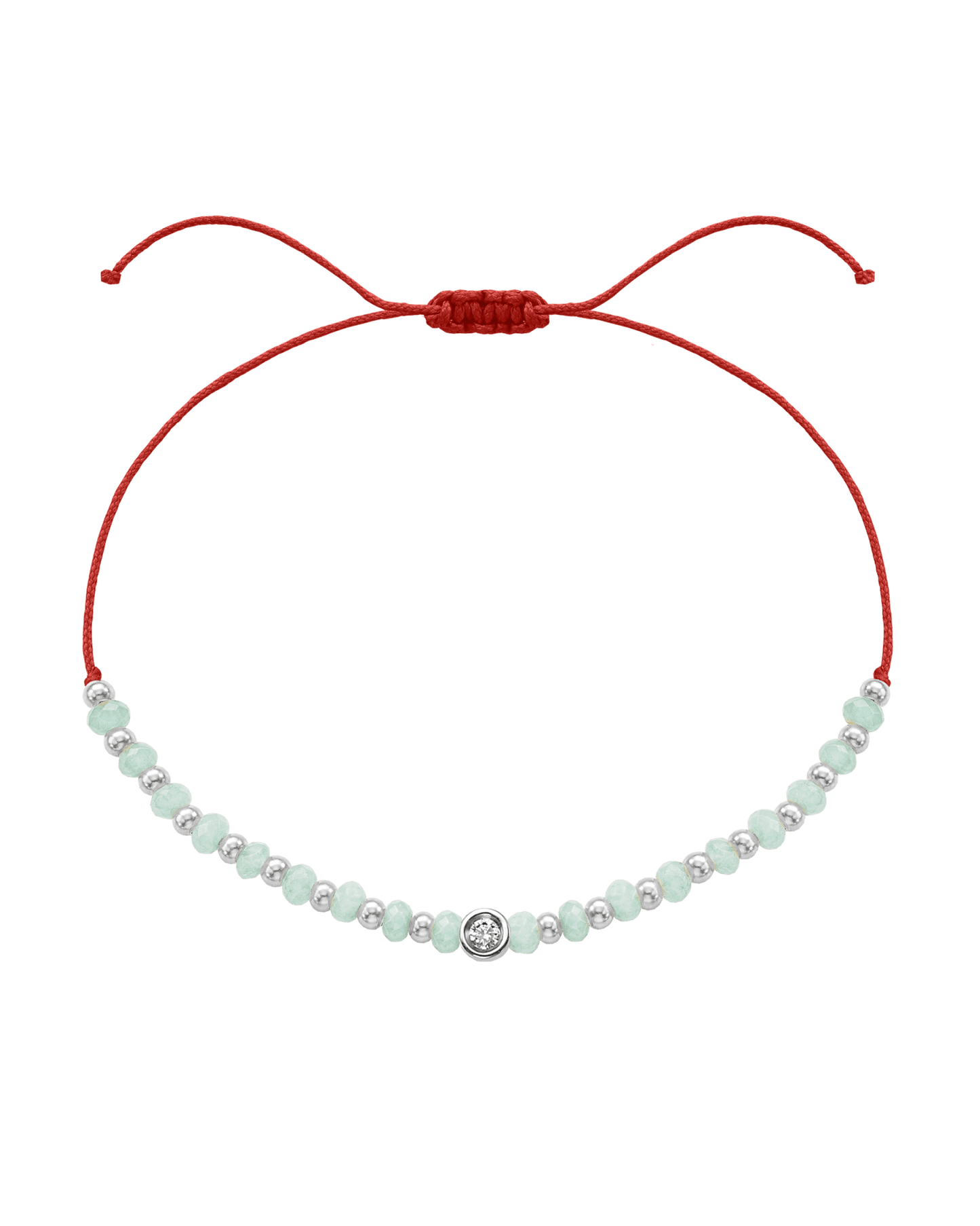 Apatite Gemstone String of Love Bracelet for Inspiration - 14K White Gold Bracelets 14K Solid Gold Red Small: 0.03ct