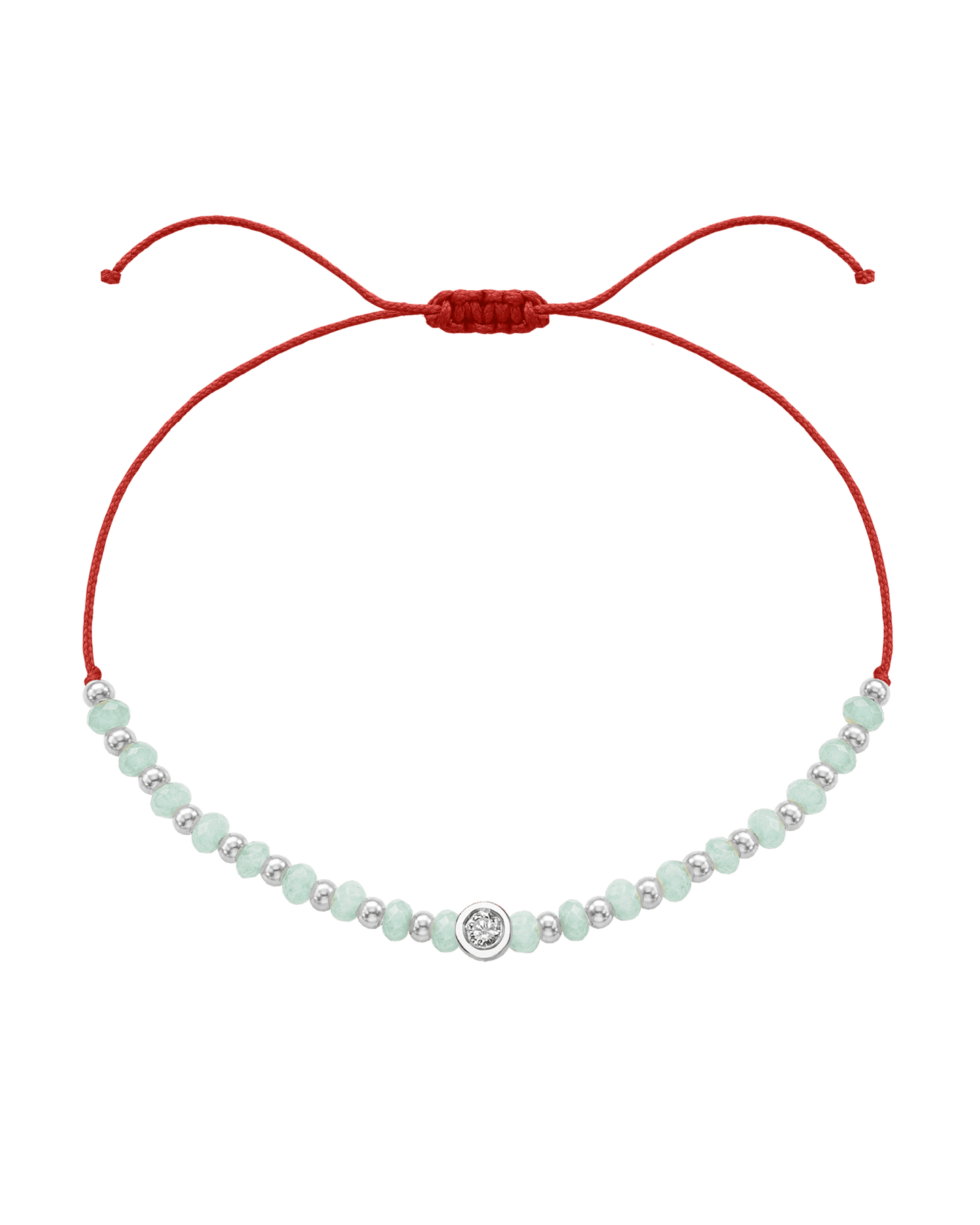 Apatite Gemstone String of Love Bracelet for Inspiration - 14K White Gold Bracelets 14K Solid Gold Red Medium: 0.04ct