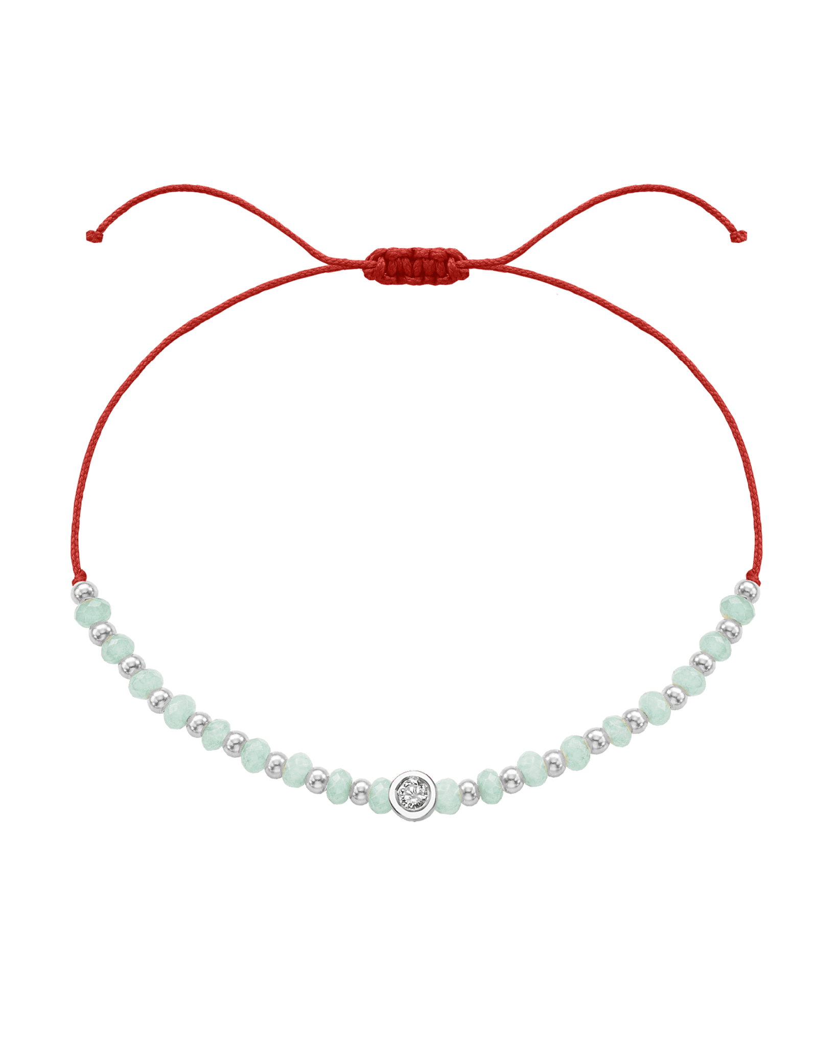 Apatite Gemstone String of Love Bracelet for Inspiration - 14K White Gold Bracelets 14K Solid Gold Red Medium: 0.04ct