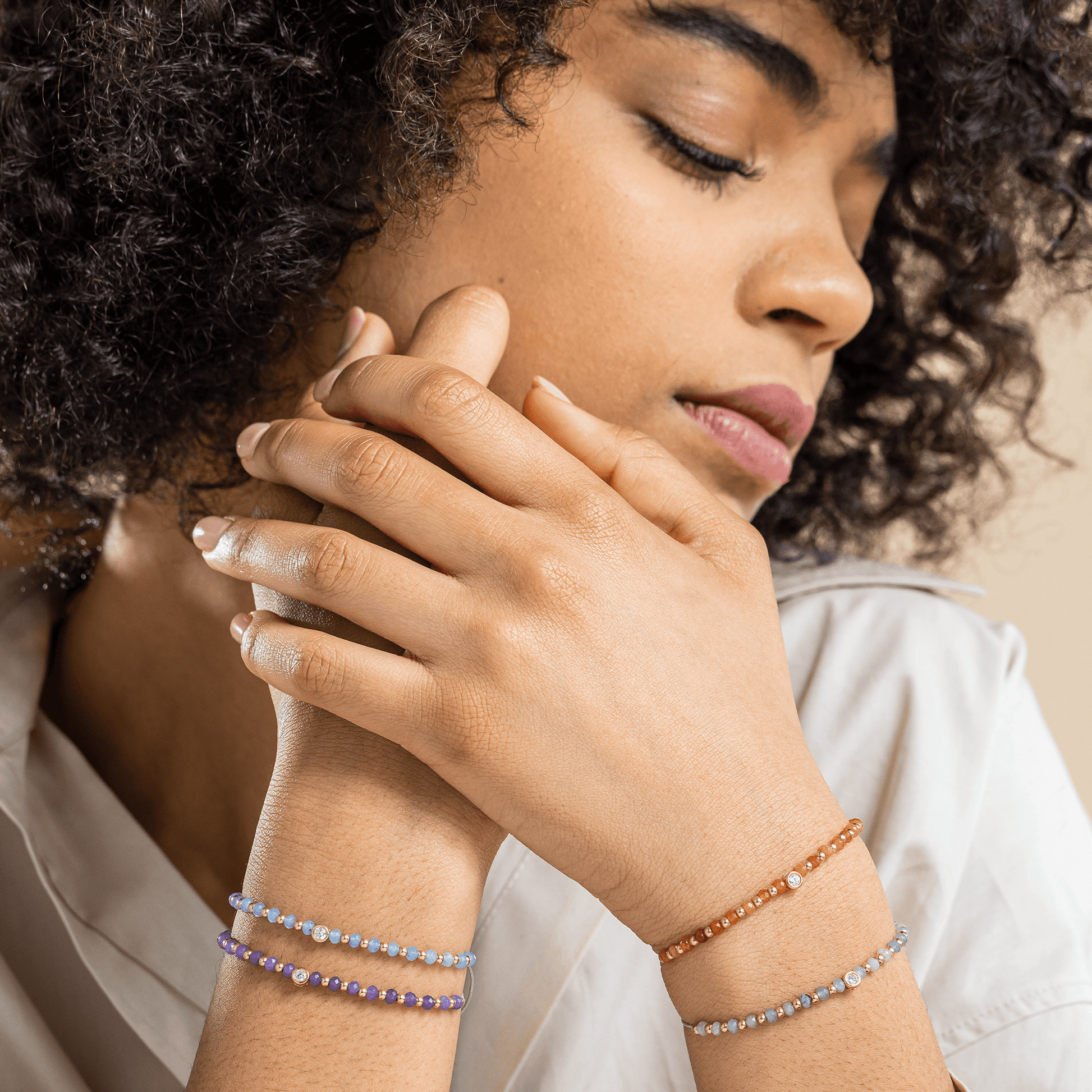 Apatite Gemstone String of Love Bracelet for Inspiration - 14K White Gold Bracelets 14K Solid Gold