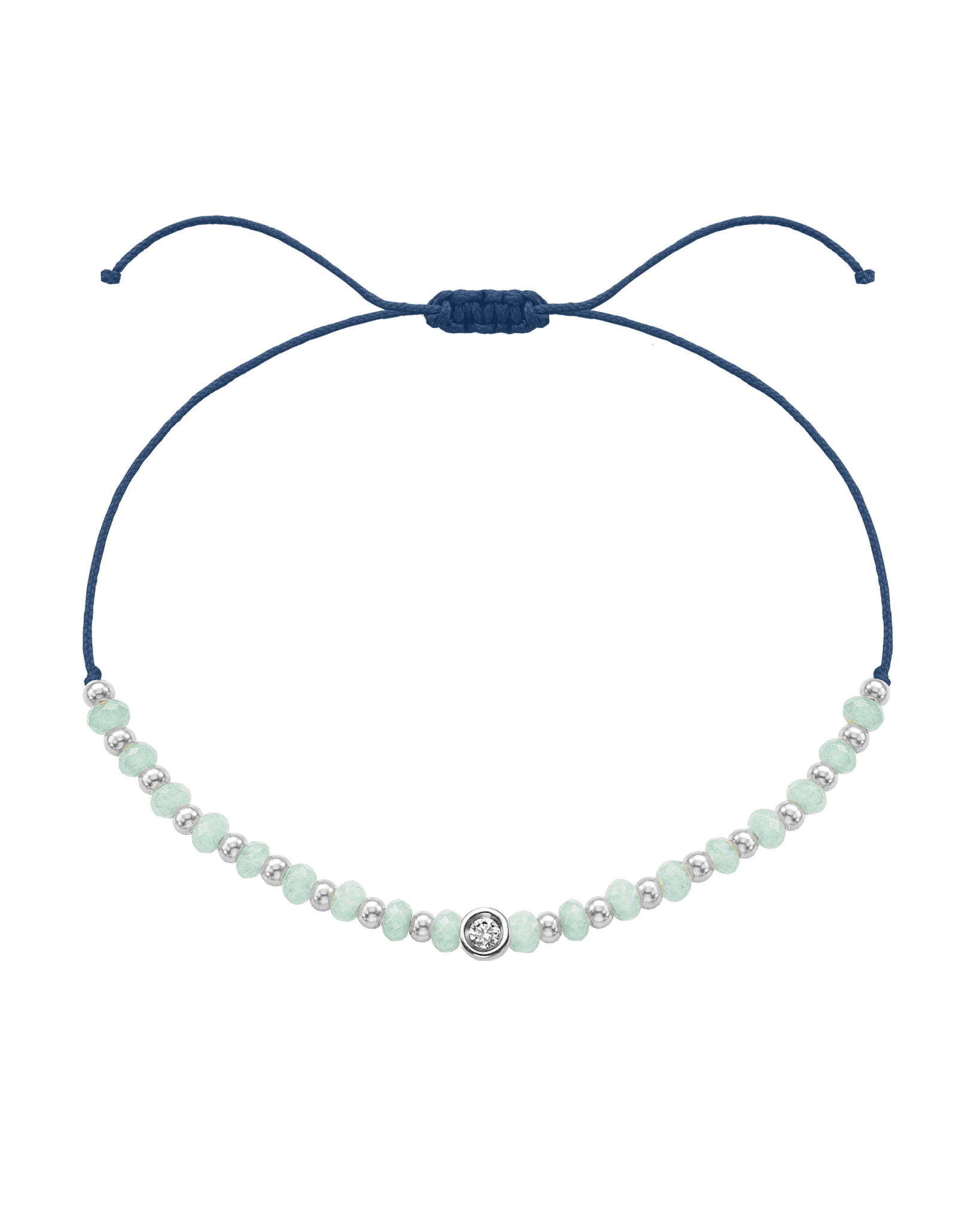 Apatite Gemstone String of Love Bracelet for Inspiration - 14K White Gold Bracelets 14K Solid Gold Indigo Small: 0.03ct