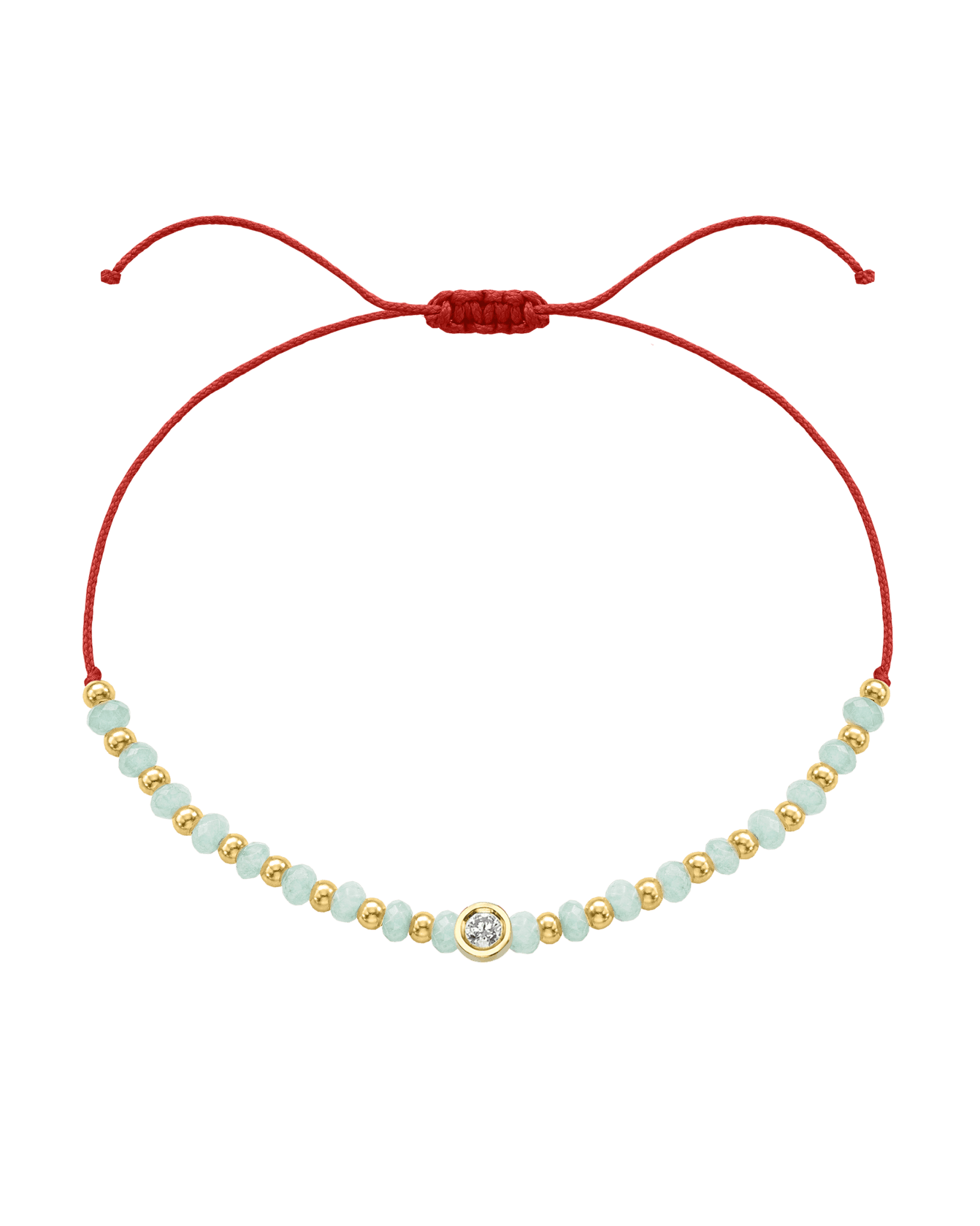 Apatite Gemstone String of Love Bracelet for Inspiration - 14K Yellow Gold Bracelets 14K Solid Gold Red Medium: 0.04ct