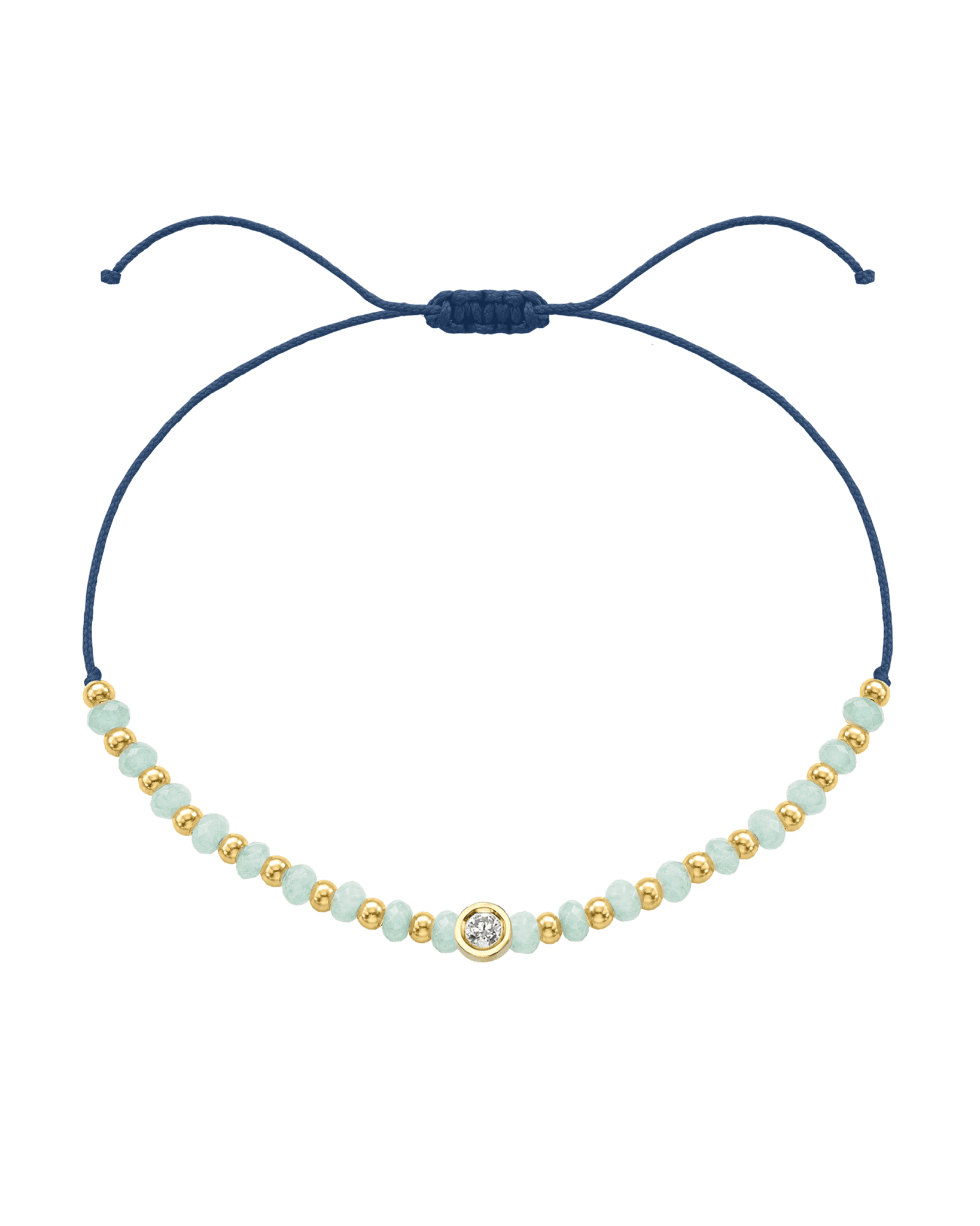Apatite Gemstone String of Love Bracelet for Inspiration - 14K Yellow Gold Bracelets 14K Solid Gold Indigo Medium: 0.04ct