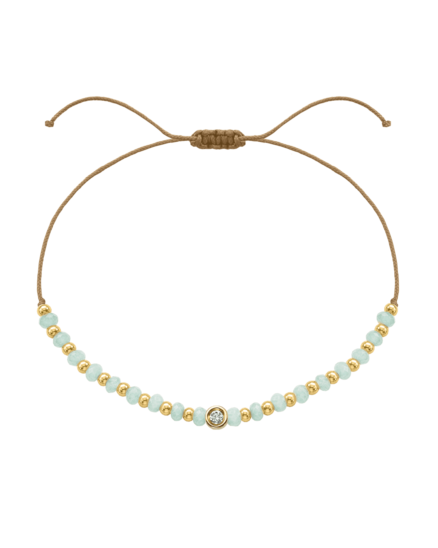 Apatite Gemstone String of Love Bracelet for Inspiration - 14K Yellow Gold Bracelets 14K Solid Gold Camel Small: 0.03ct