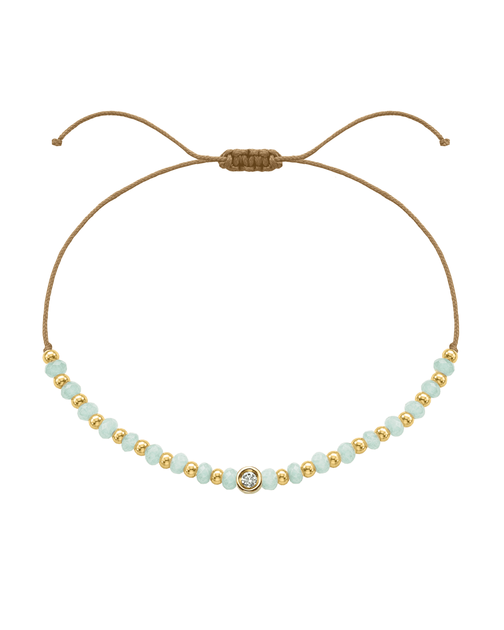 Apatite Gemstone String of Love Bracelet for Inspiration - 14K Yellow Gold Bracelets 14K Solid Gold Camel Small: 0.03ct