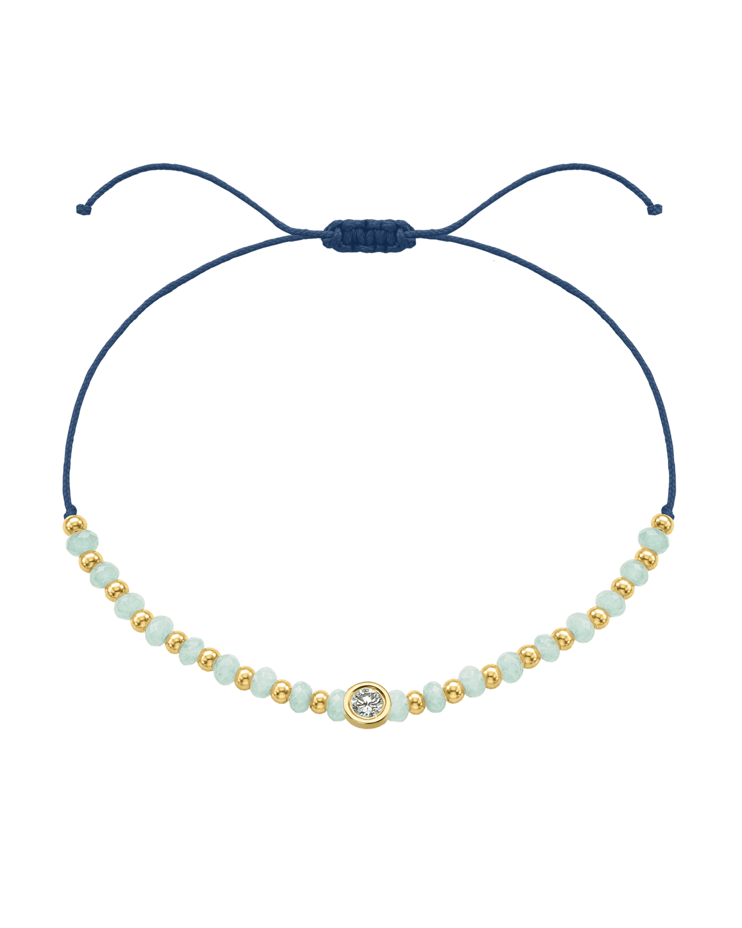 Apatite Gemstone String of Love Bracelet for Inspiration - 14K Yellow Gold Bracelets 14K Solid Gold Indigo Large: 0.1ct